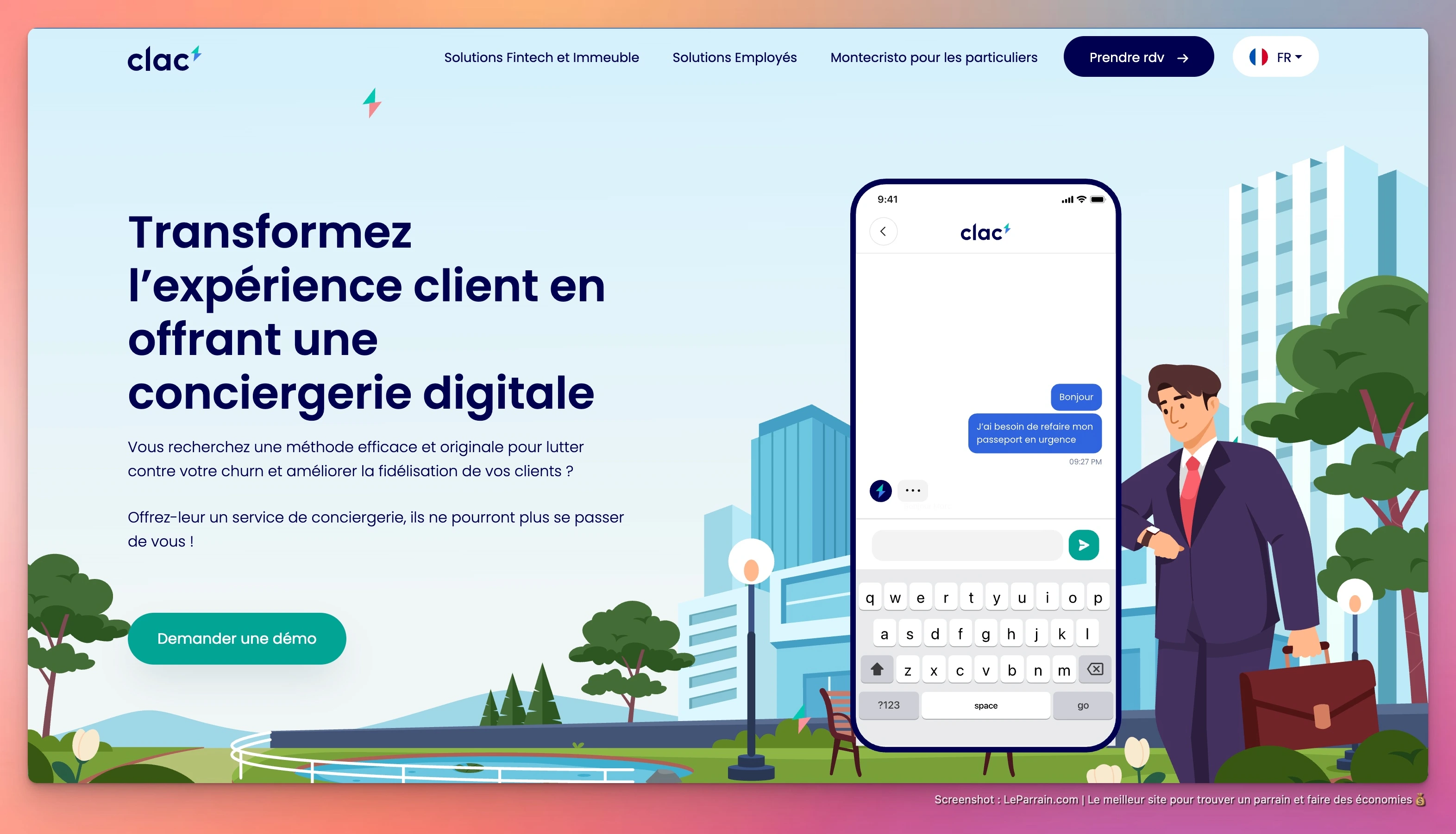 Capture d'écran 3 du programme de parrainage Clac.io