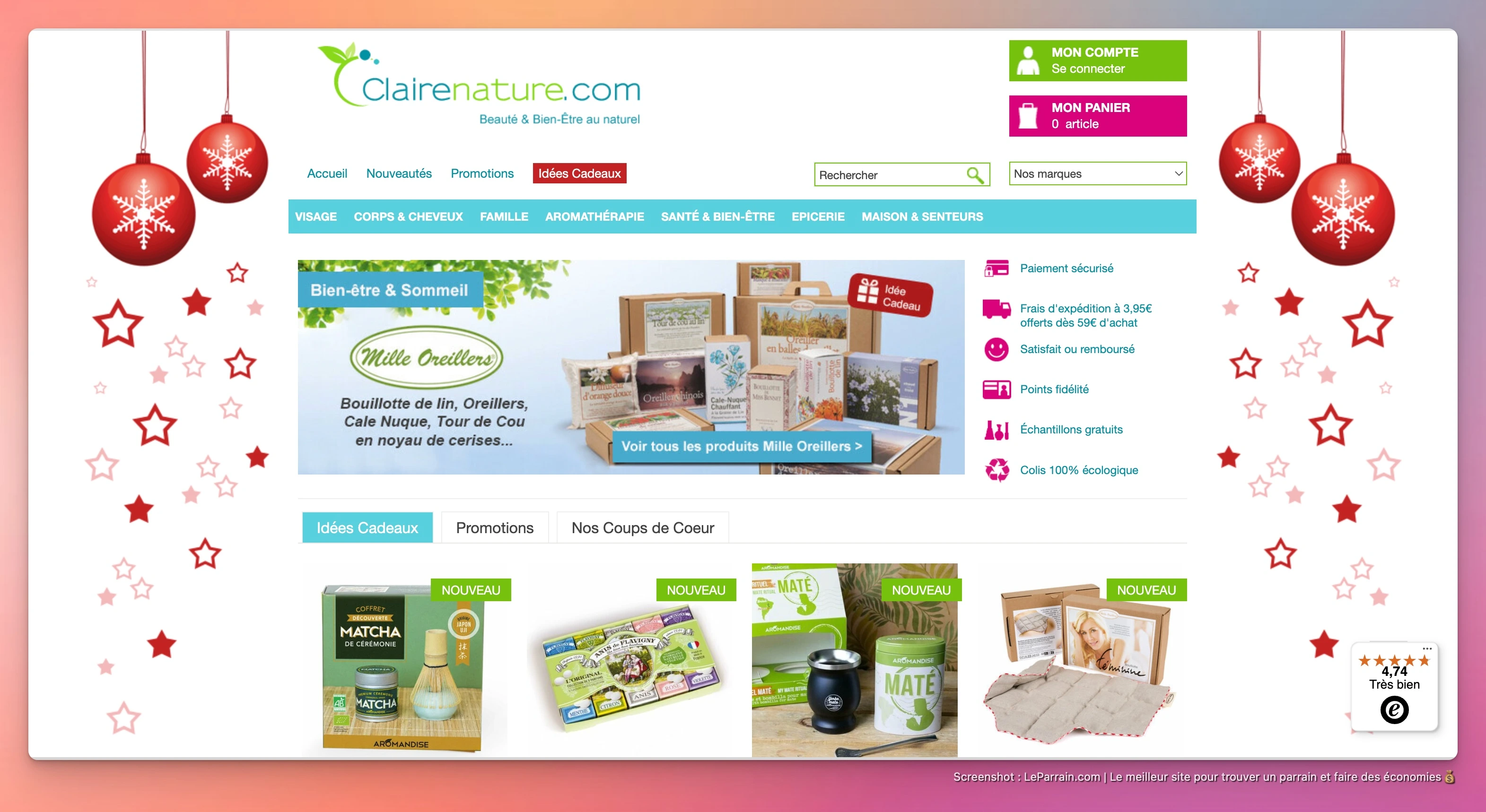 Capture d'écran 2 du programme de parrainage Claire Nature