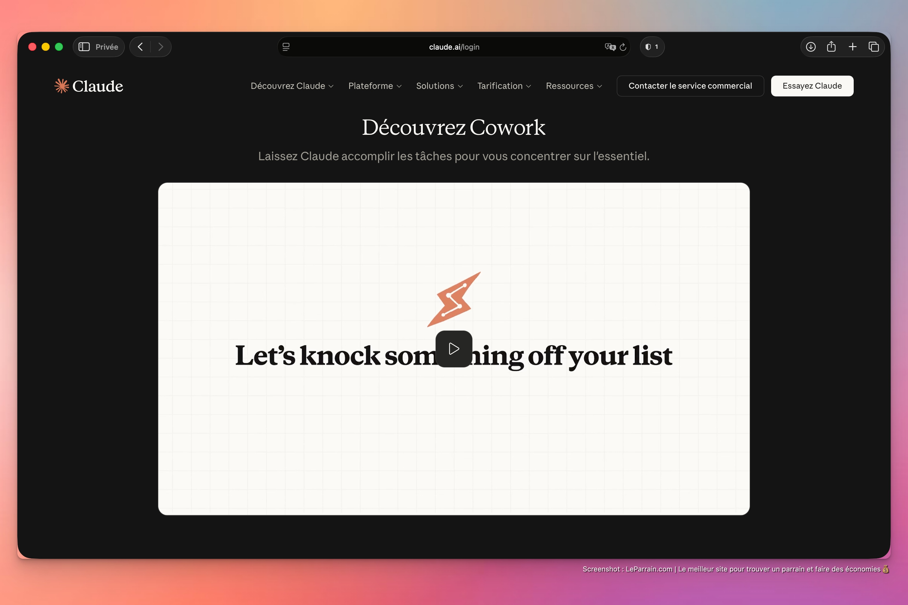 Capture d'écran 2 du programme de parrainage Claude