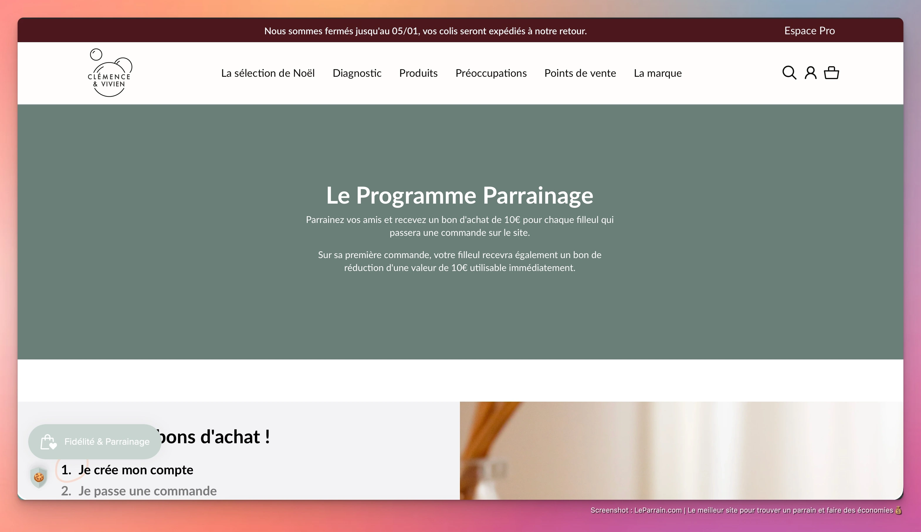 Capture d'écran 4 du programme de parrainage Clémence et Vivien