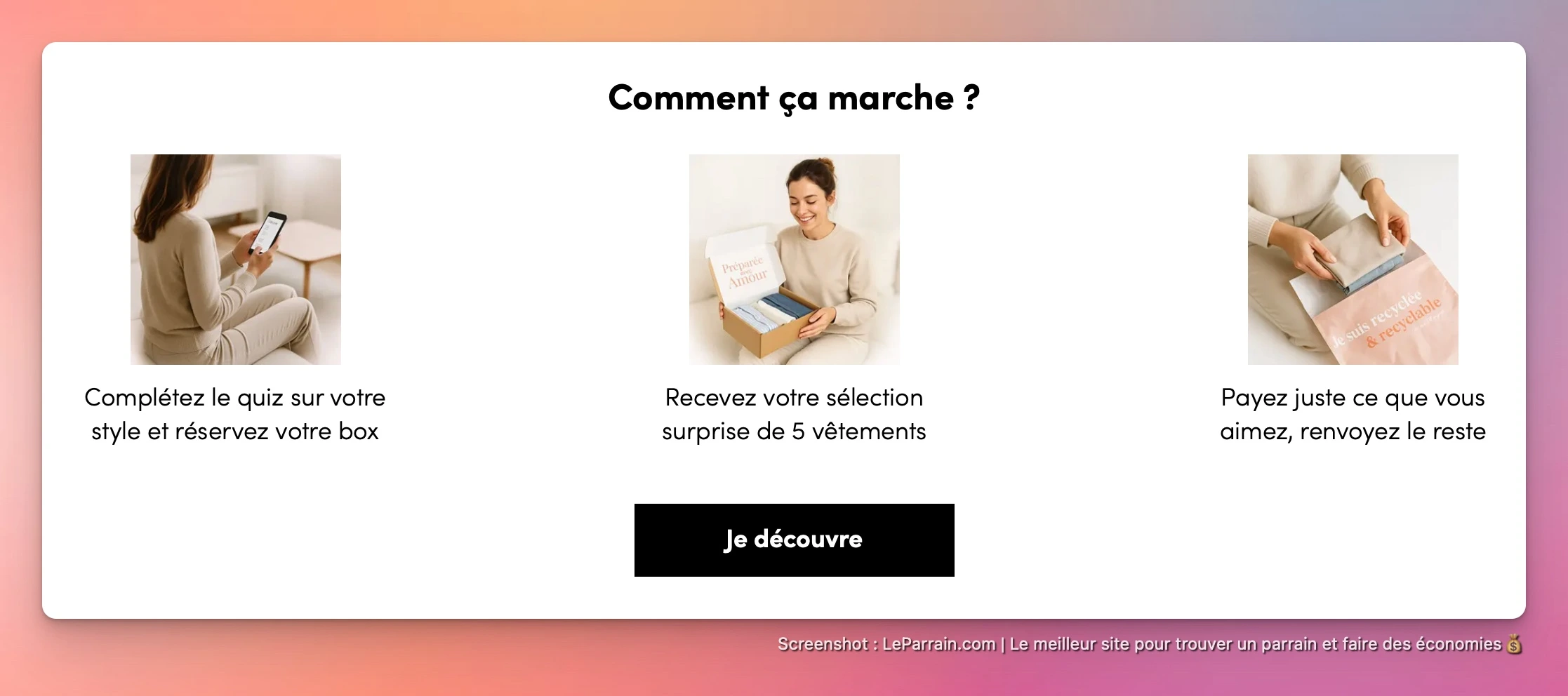 Capture d'écran 2 du programme de parrainage Clic & Fit