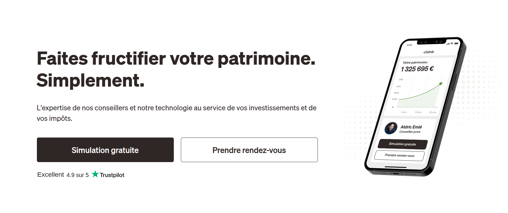 Capture d'écran de Faites fructifier votre patrimoine - Climb