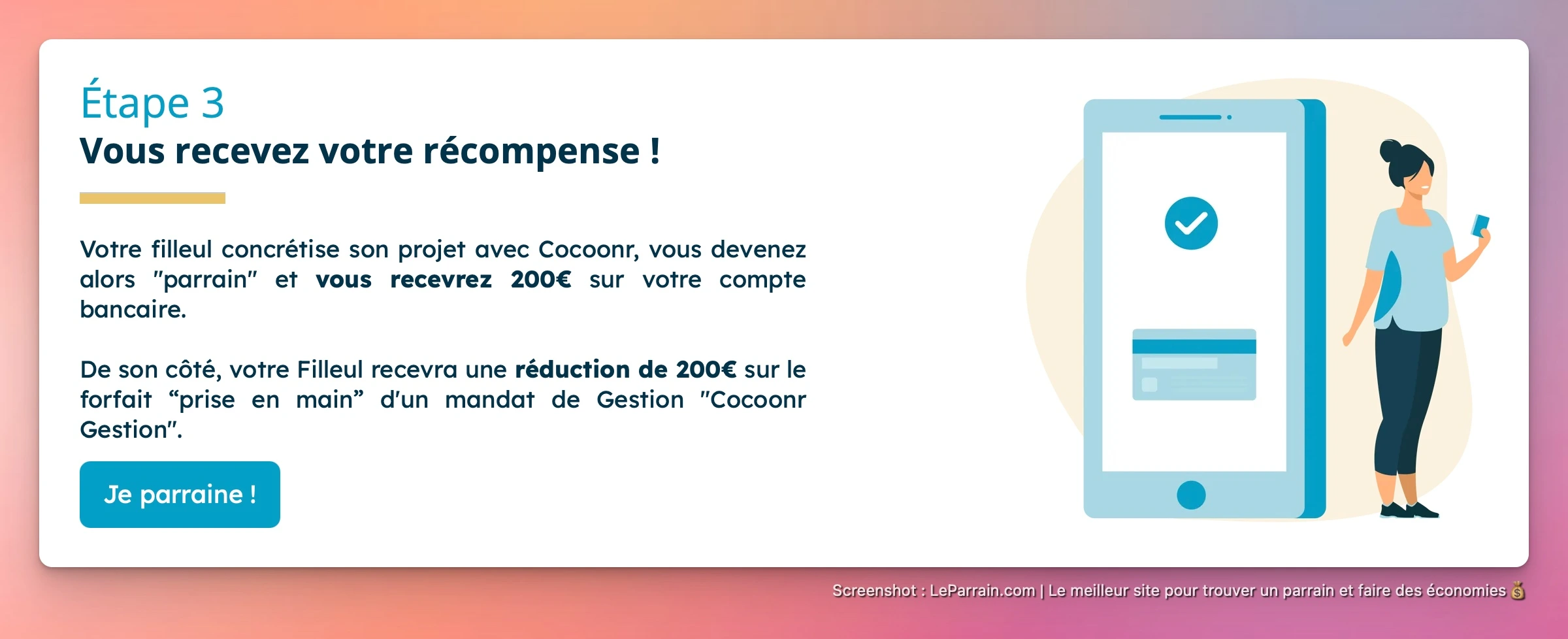 Capture d'écran 4 du programme de parrainage Cocoonr
