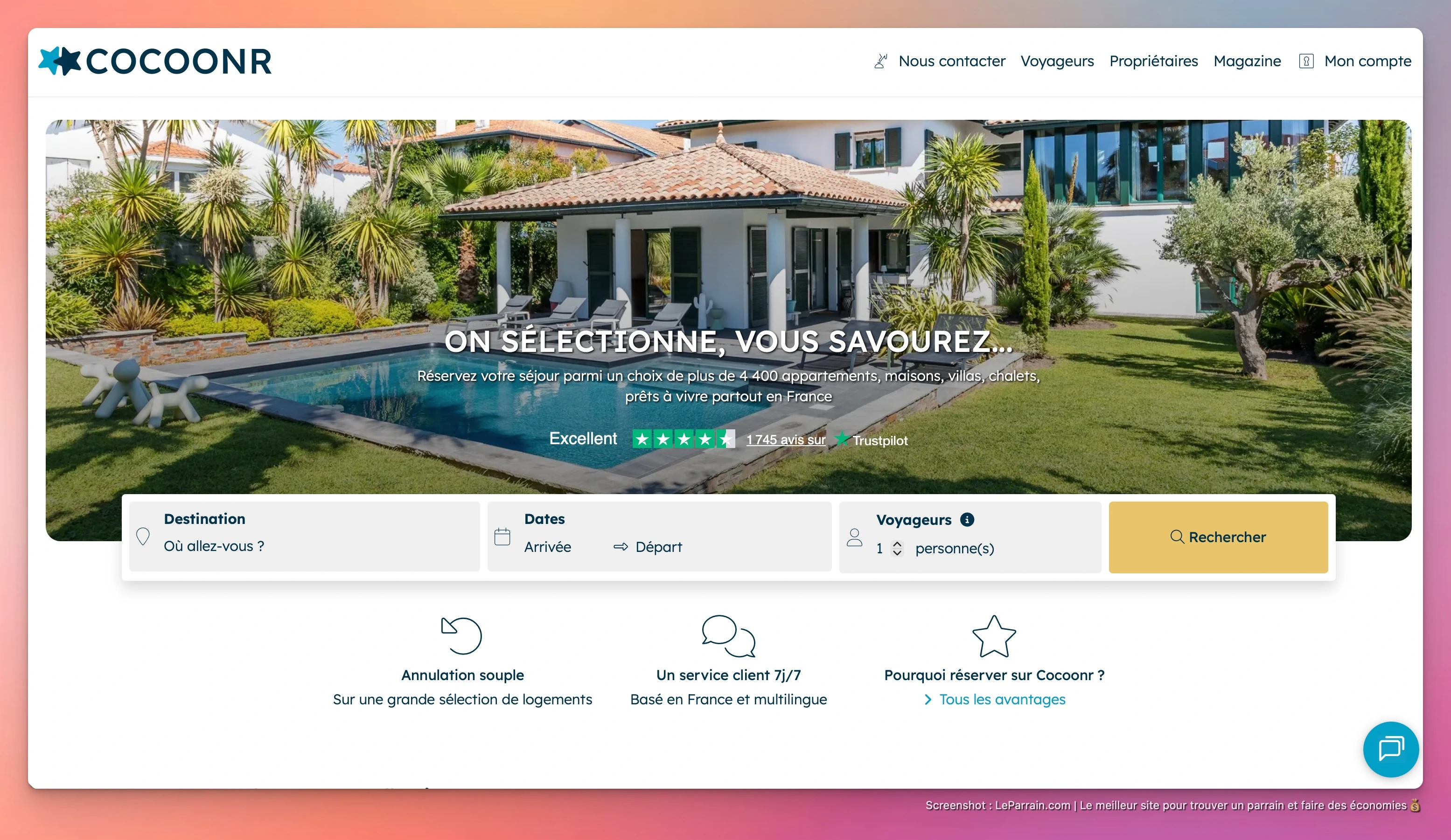 Capture d'écran 5 du programme de parrainage Cocoonr