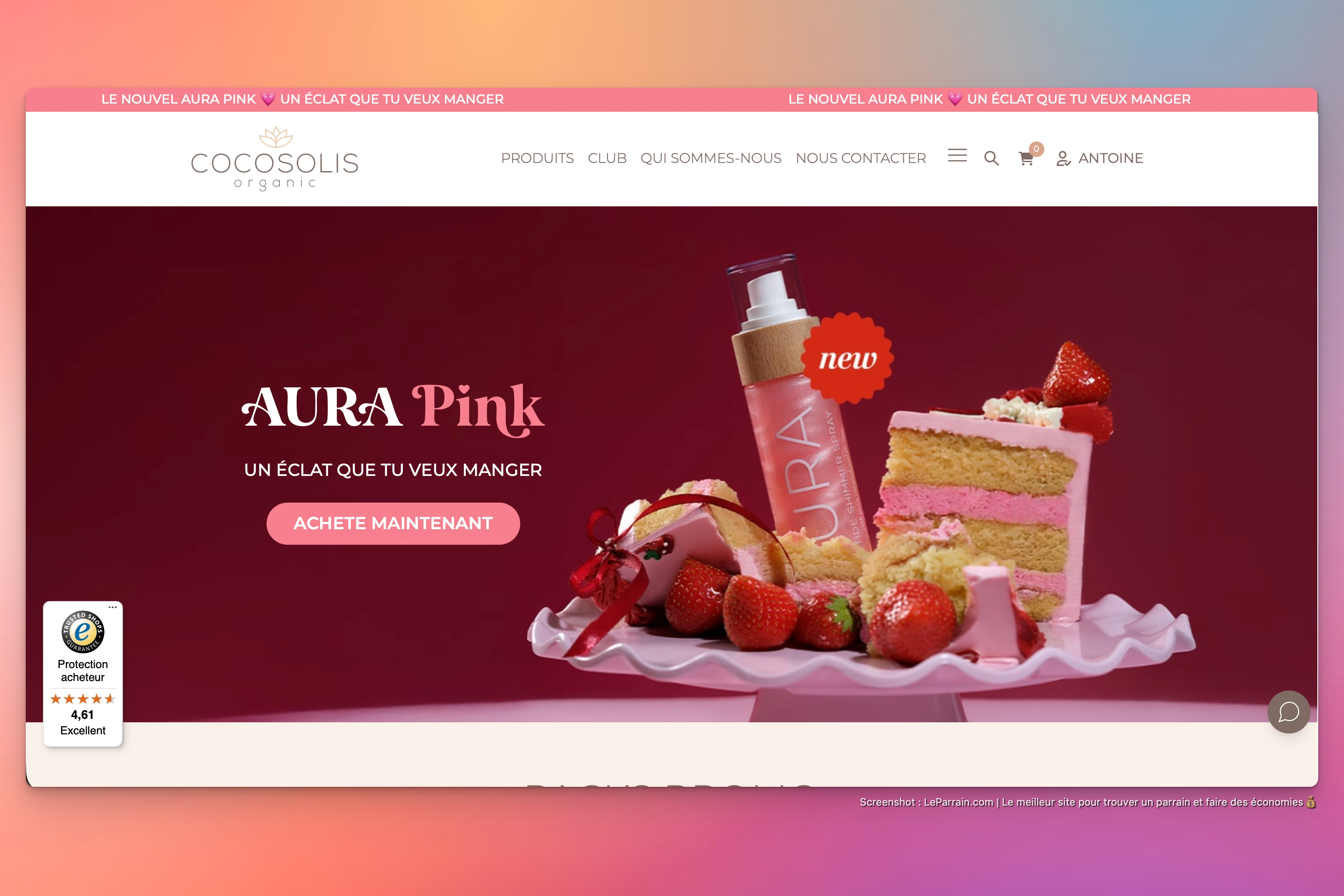 Capture d'écran 3 du programme de parrainage Cocosolis