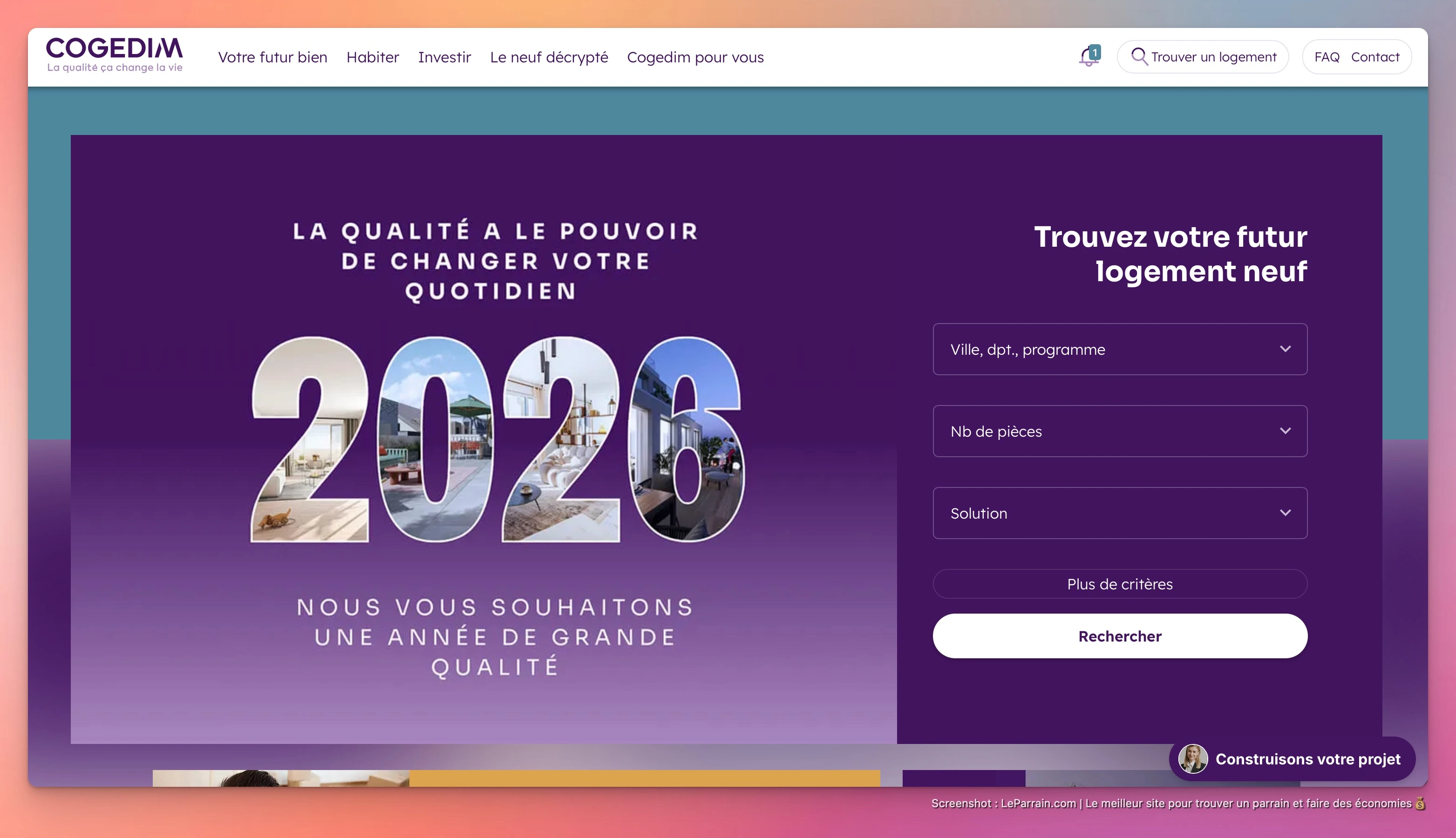 Capture d'écran 2 du programme de parrainage Cogedim
