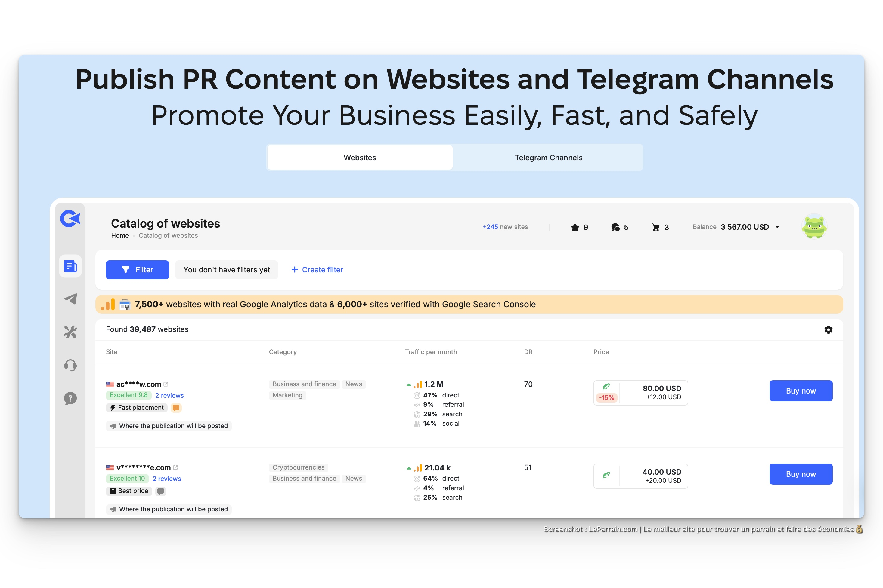 Capture d'écran 4 du programme de parrainage Collaborator.pro