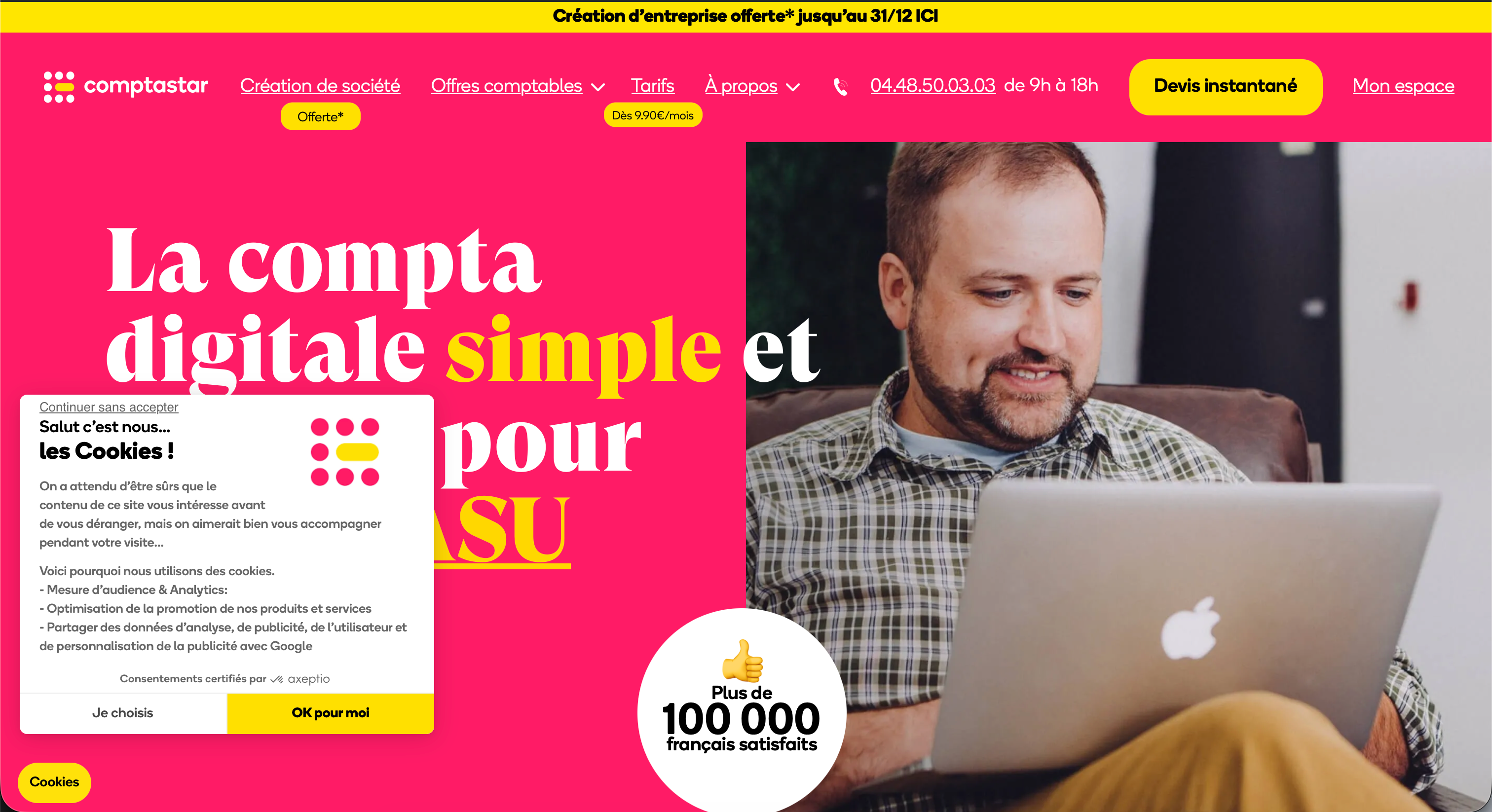 Capture d'écran 1 du programme de parrainage Comptastar