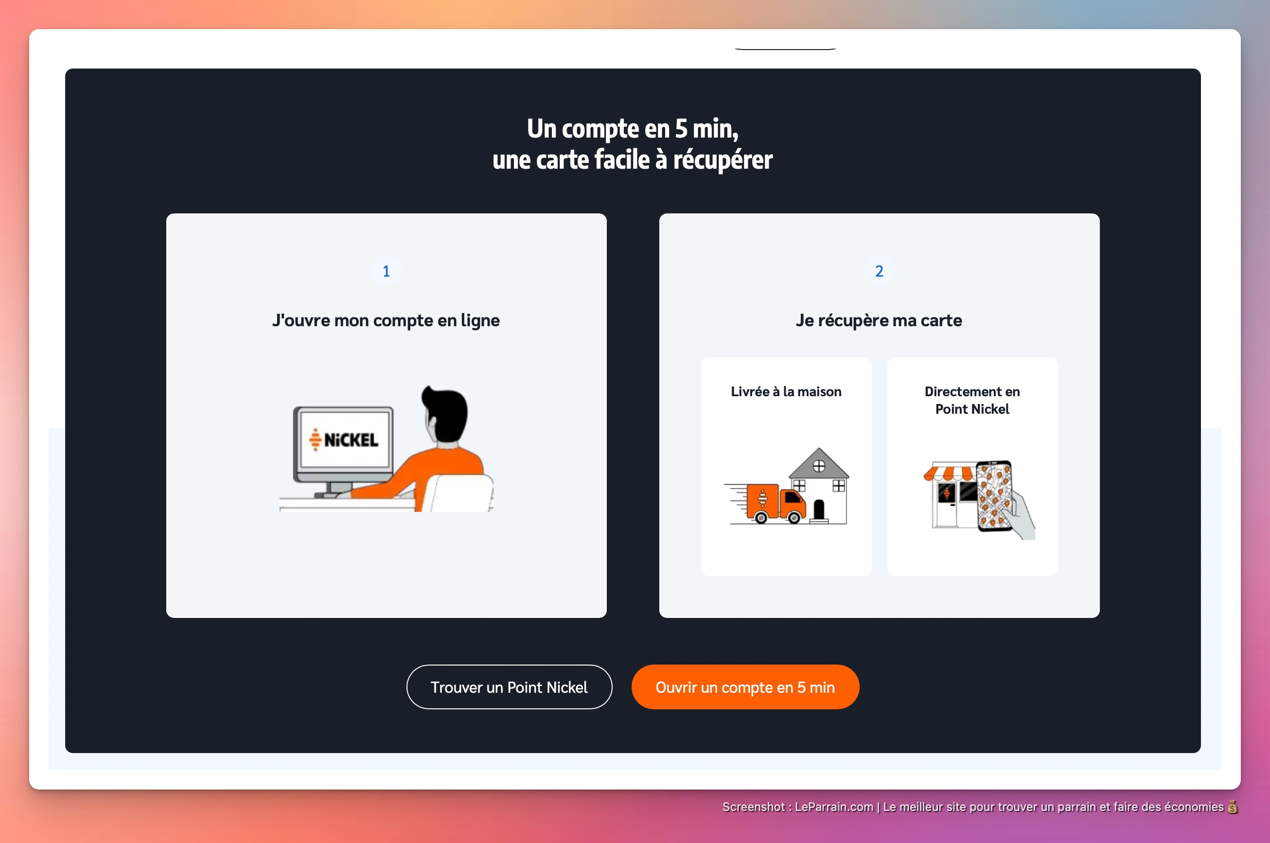 Capture d'écran 1 du programme de parrainage Compte Nickel