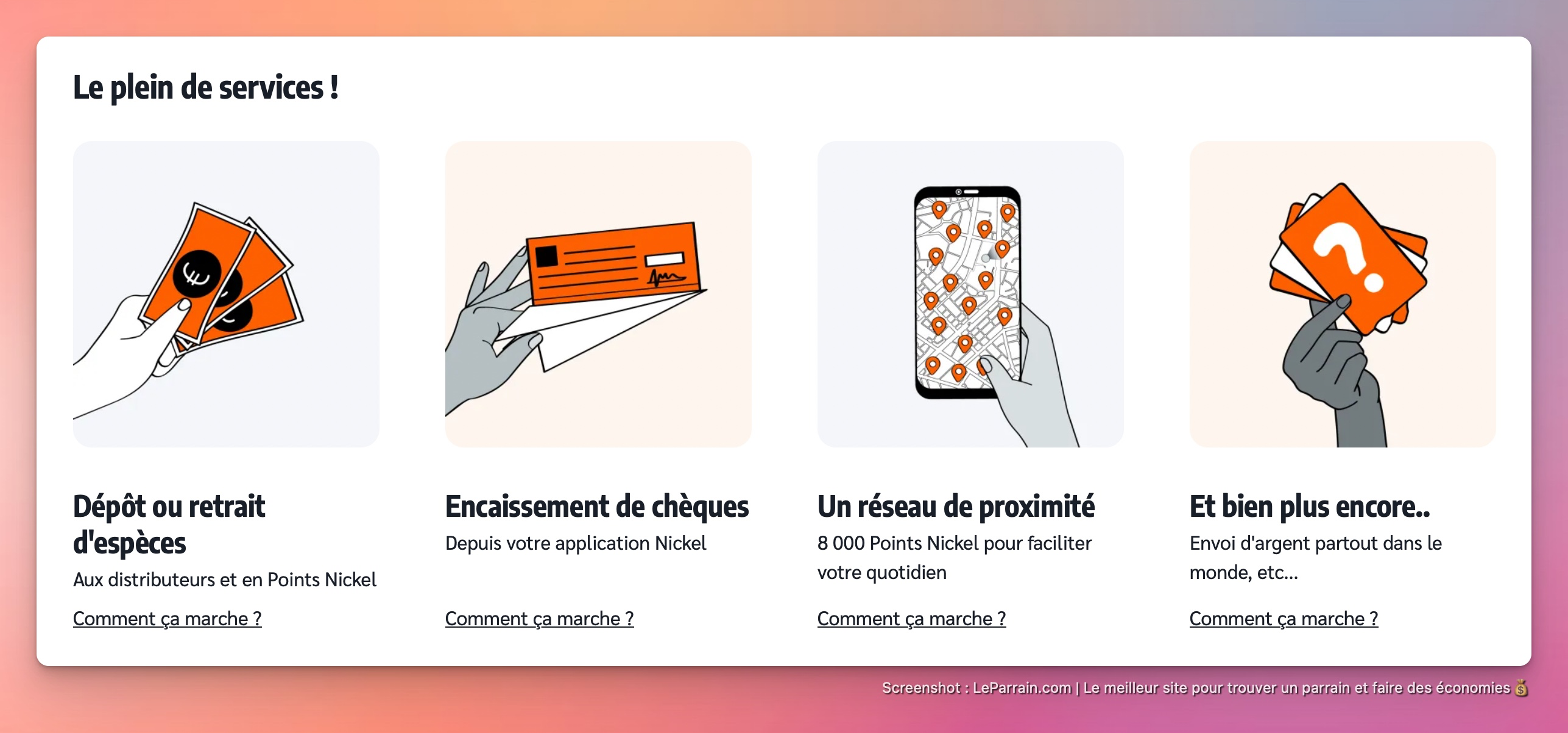 Capture d'écran 2 du programme de parrainage Compte Nickel