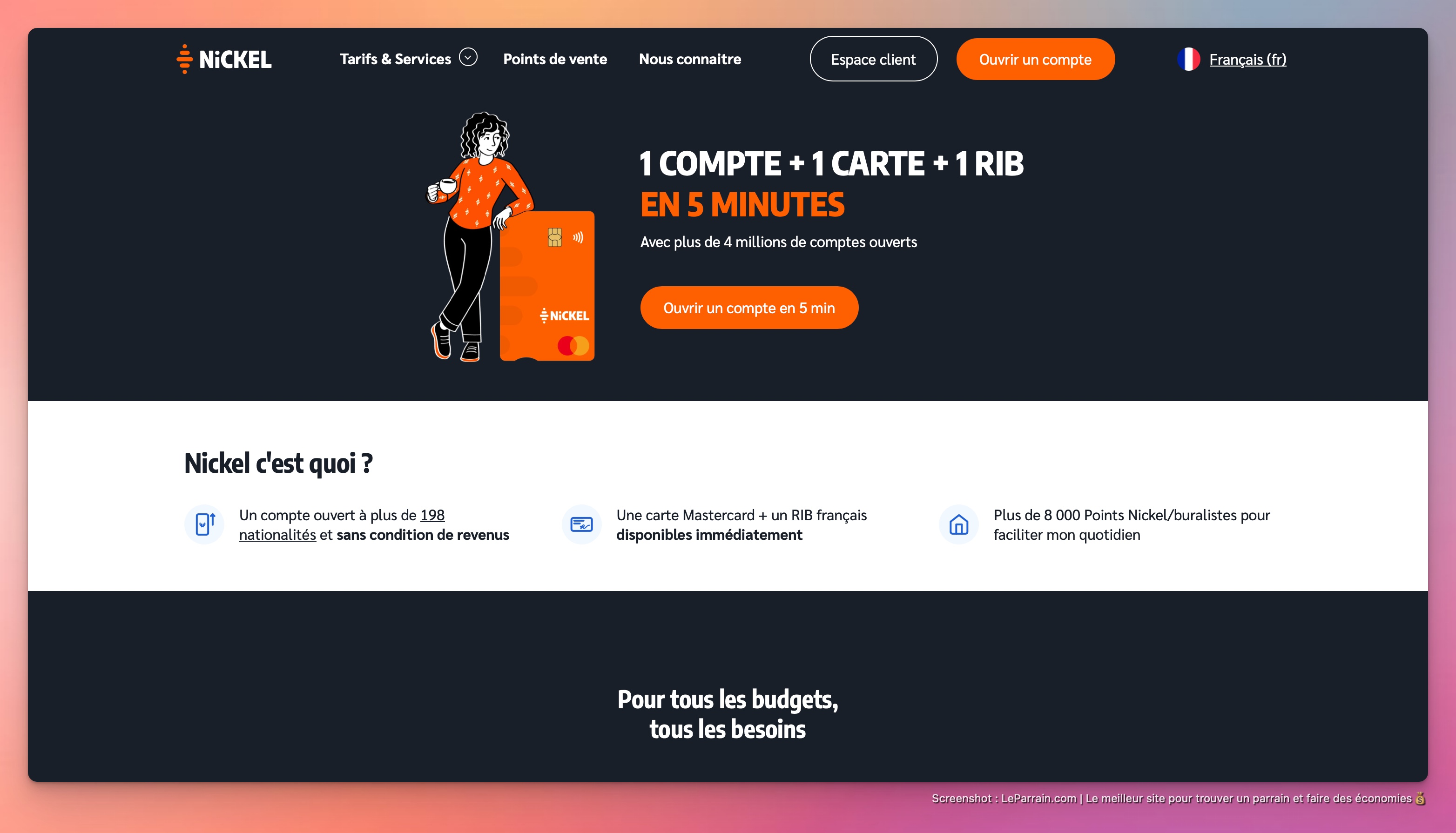 Capture d'écran 4 du programme de parrainage Compte Nickel