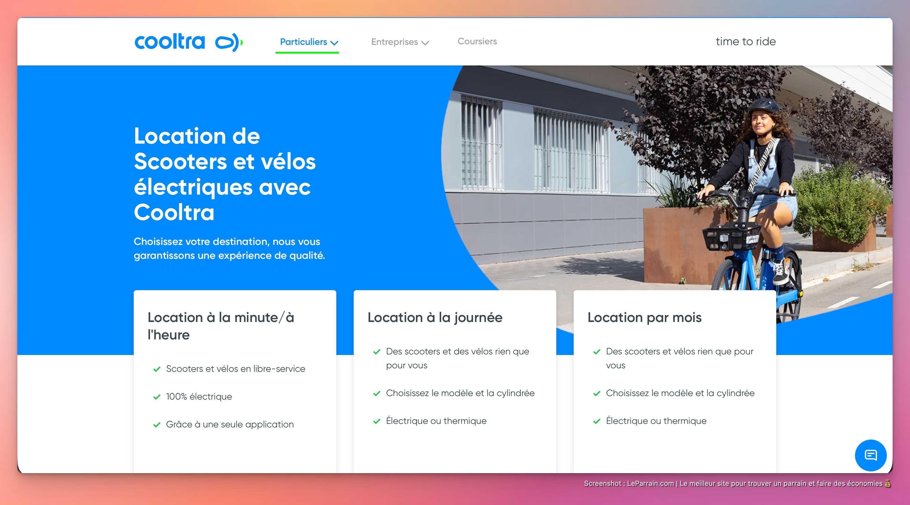 Capture d'écran 4 du programme de parrainage Cooltra