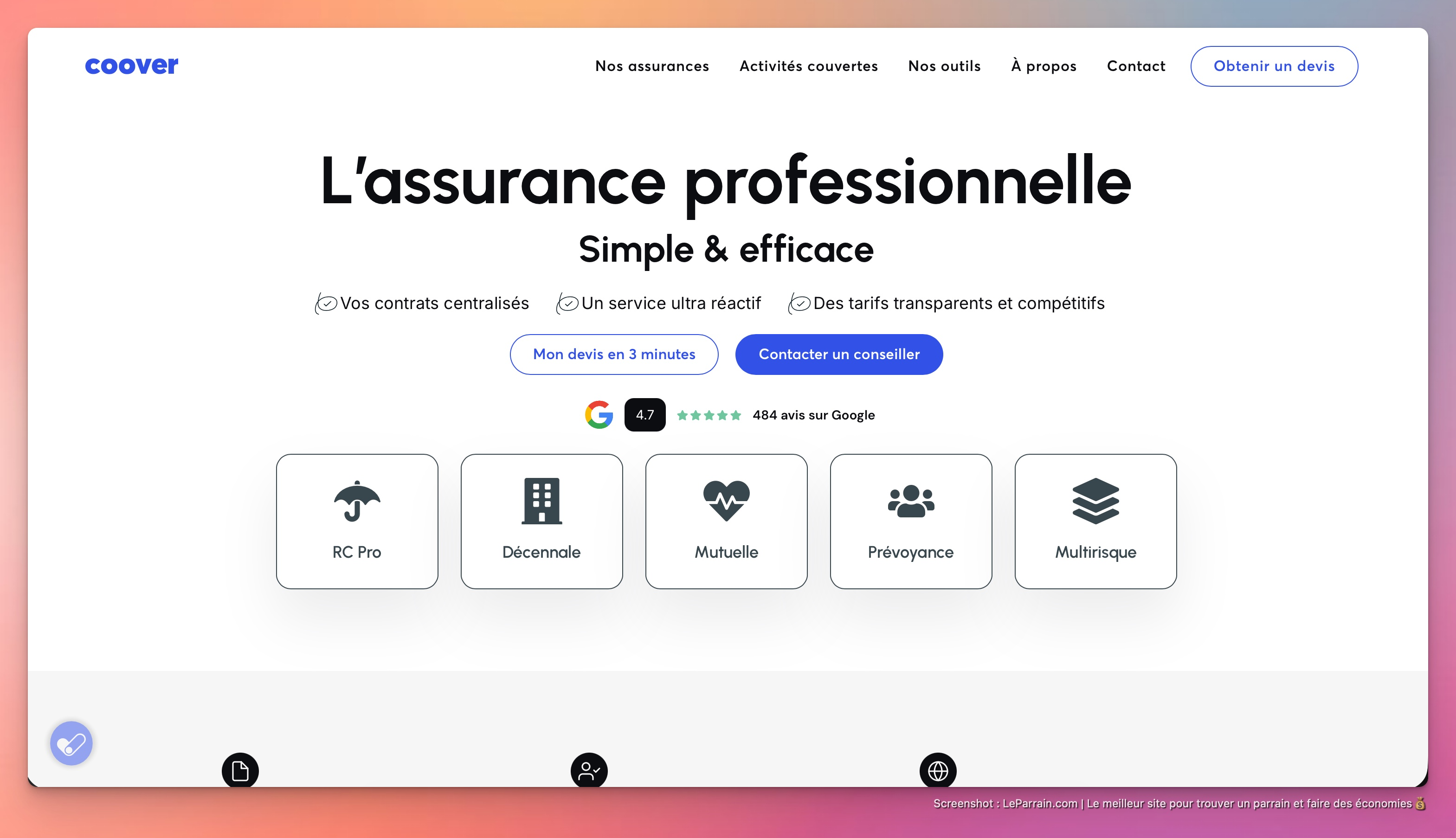 Capture d'écran 3 du programme de parrainage Coover