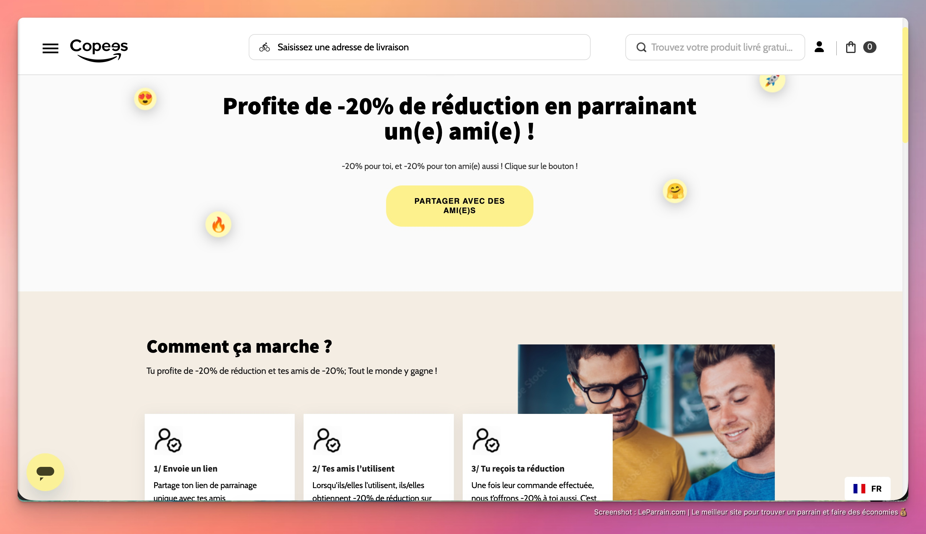 Capture d'écran 1 du programme de parrainage Copees