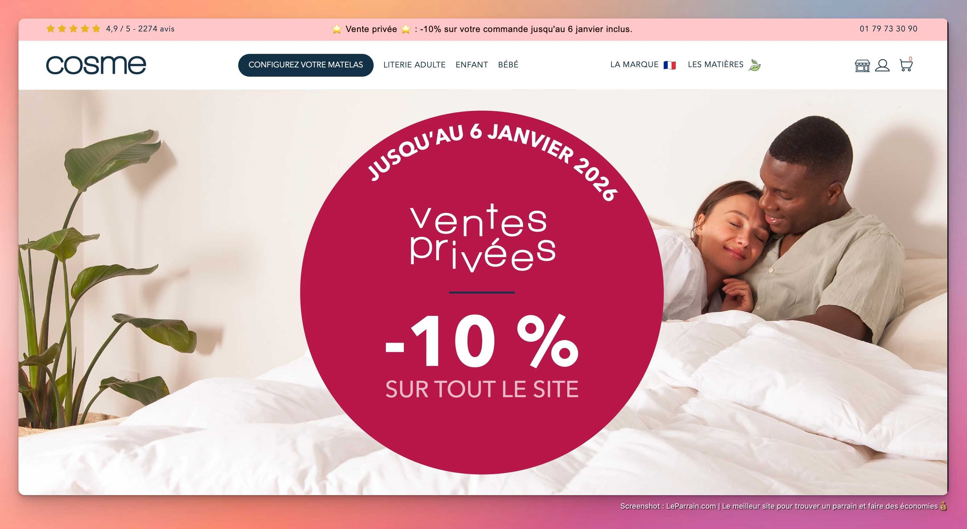 Capture d'écran 2 du programme de parrainage Cosme