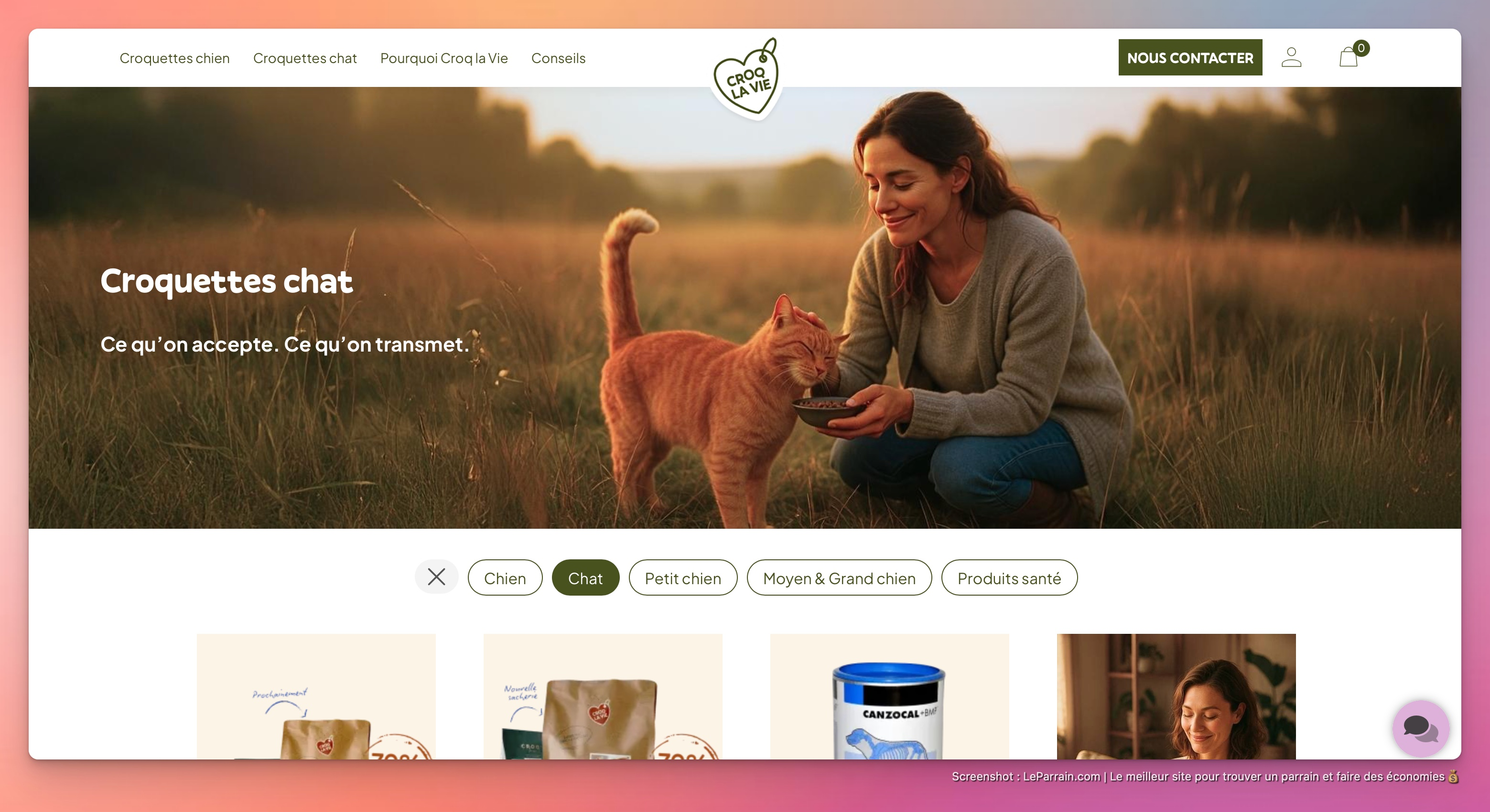 Capture d'écran 1 du programme de parrainage Croqlavie