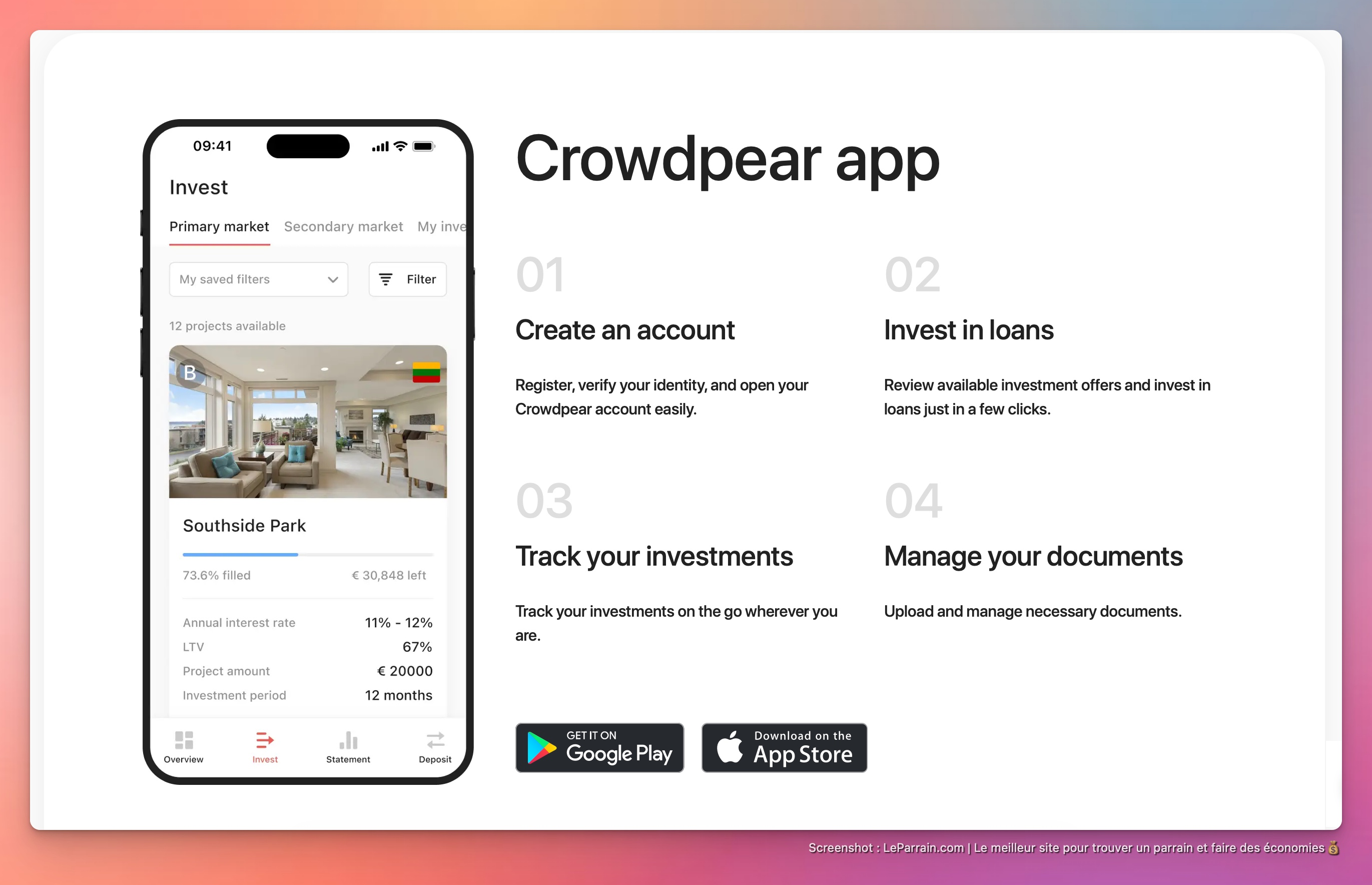 Capture d'écran 4 du programme de parrainage CrowdPear