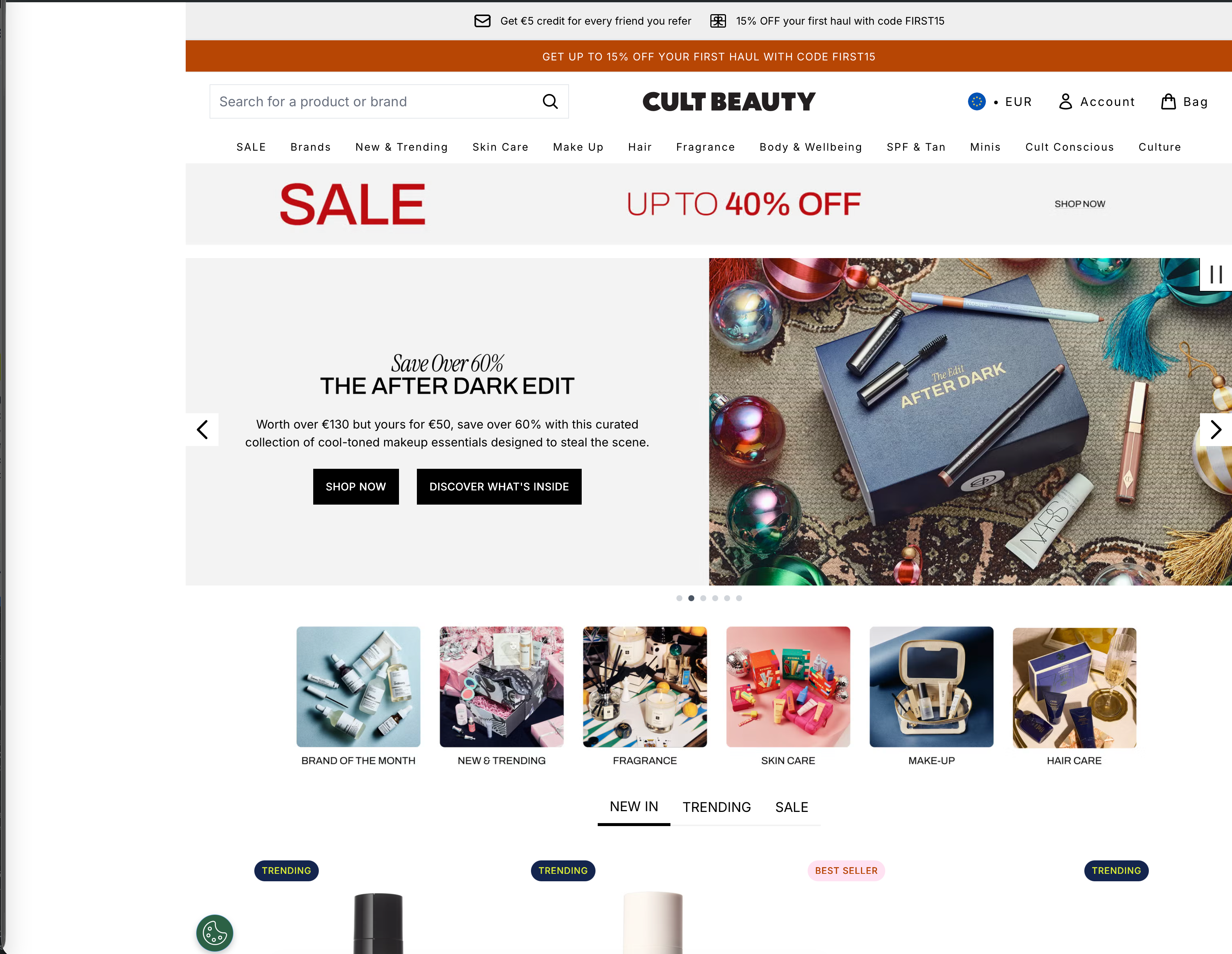 Capture d'écran 1 du programme de parrainage Cult Beauty