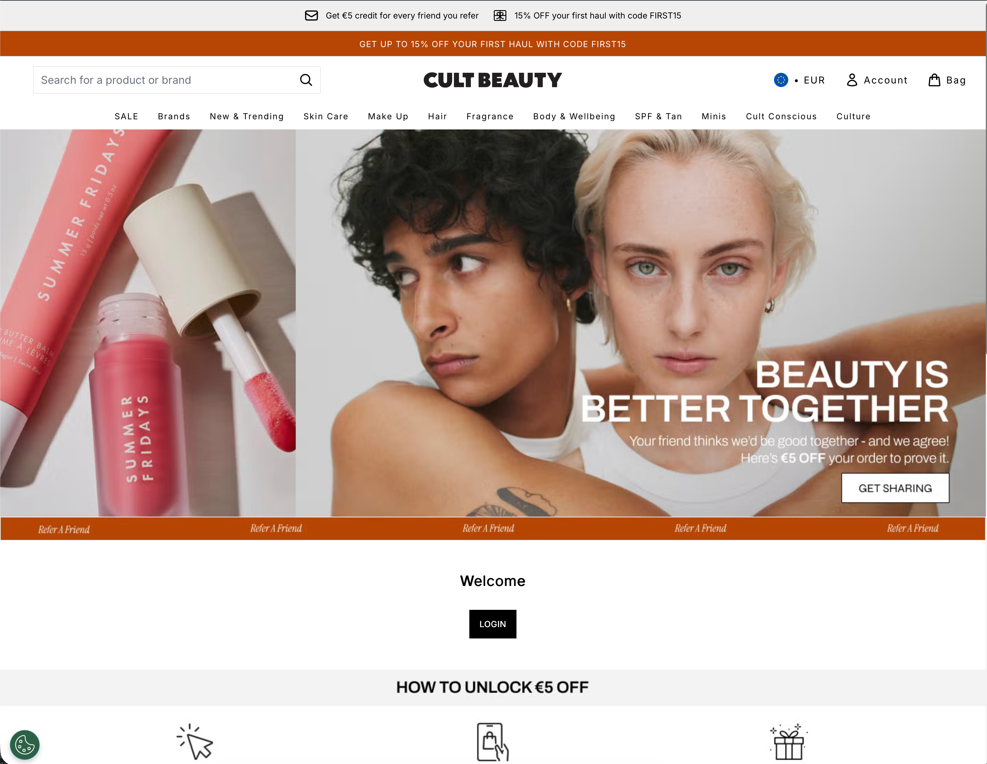 Capture d'écran 2 du programme de parrainage Cult Beauty