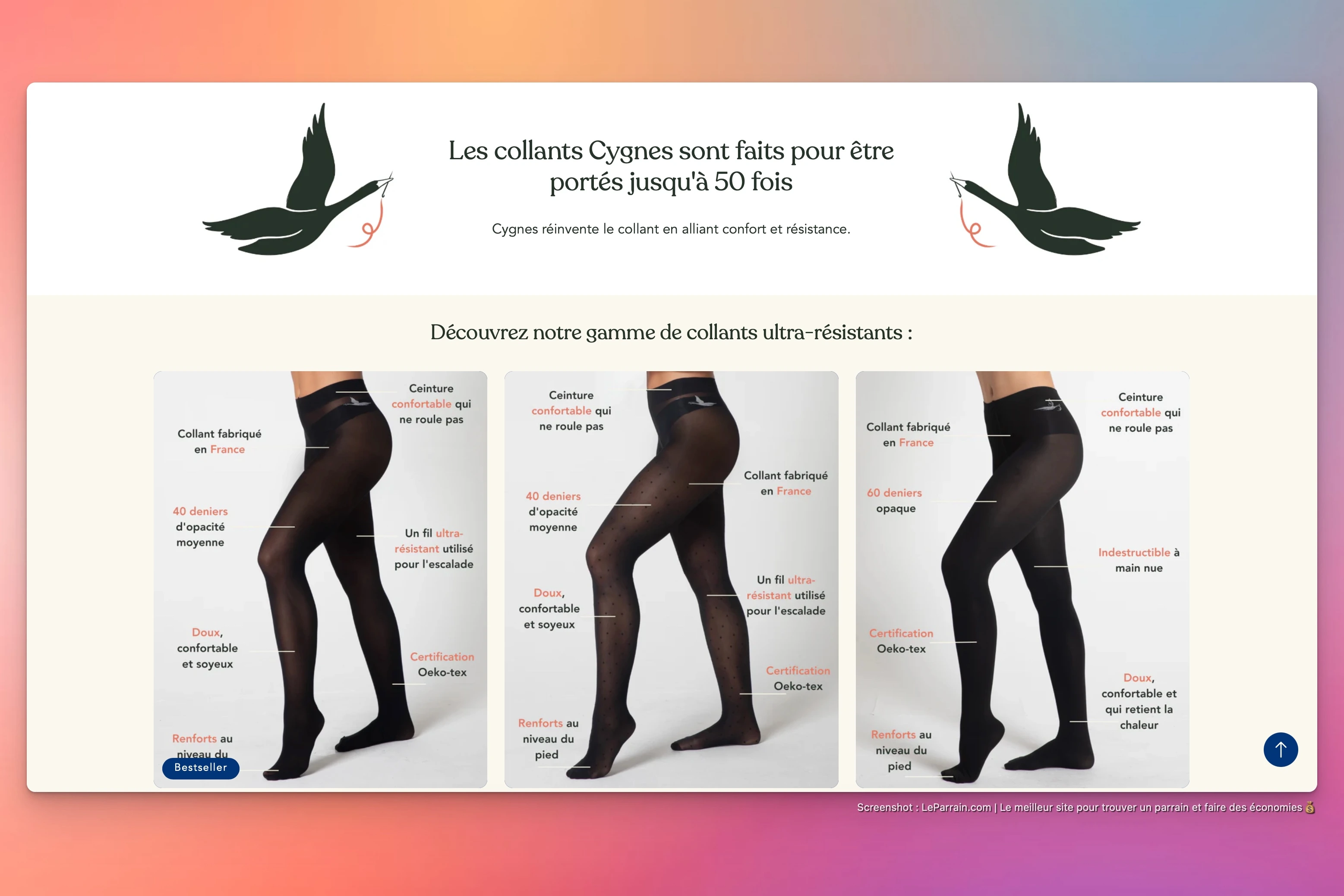 Capture d'écran 3 du programme de parrainage Cygnes