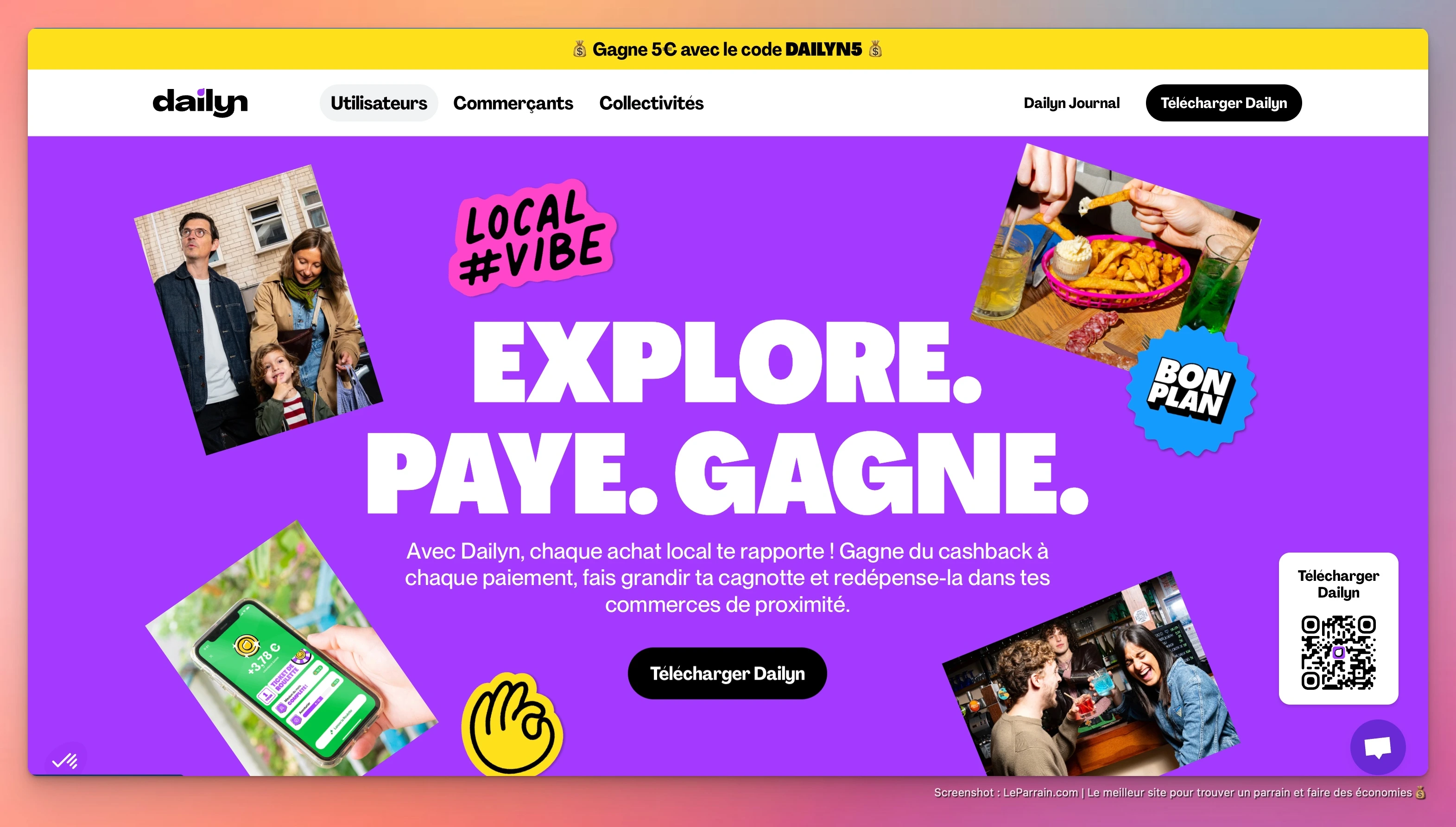 Capture d'écran 2 du programme de parrainage Dailyn