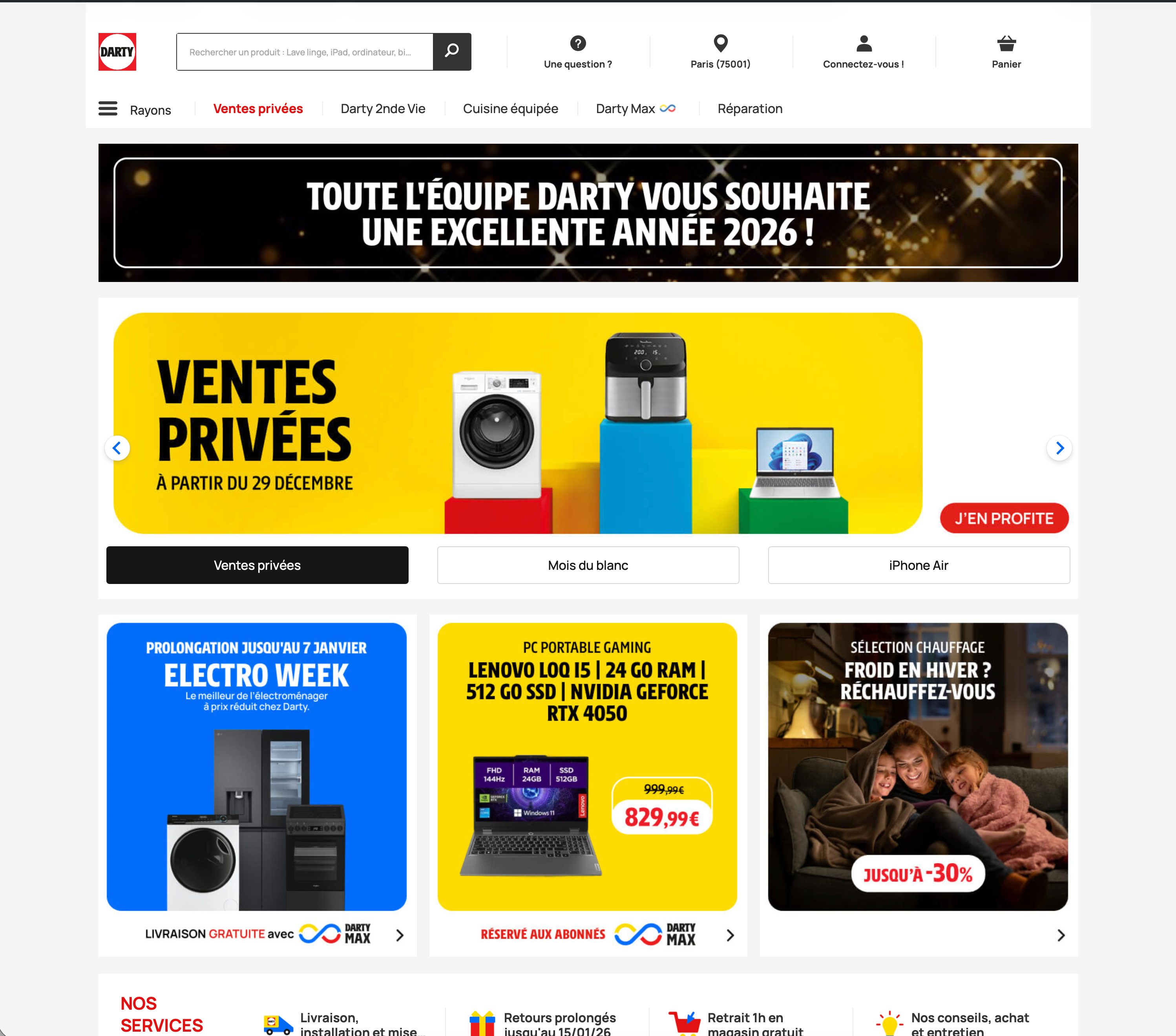 Capture d'écran 1 du programme de parrainage Darty