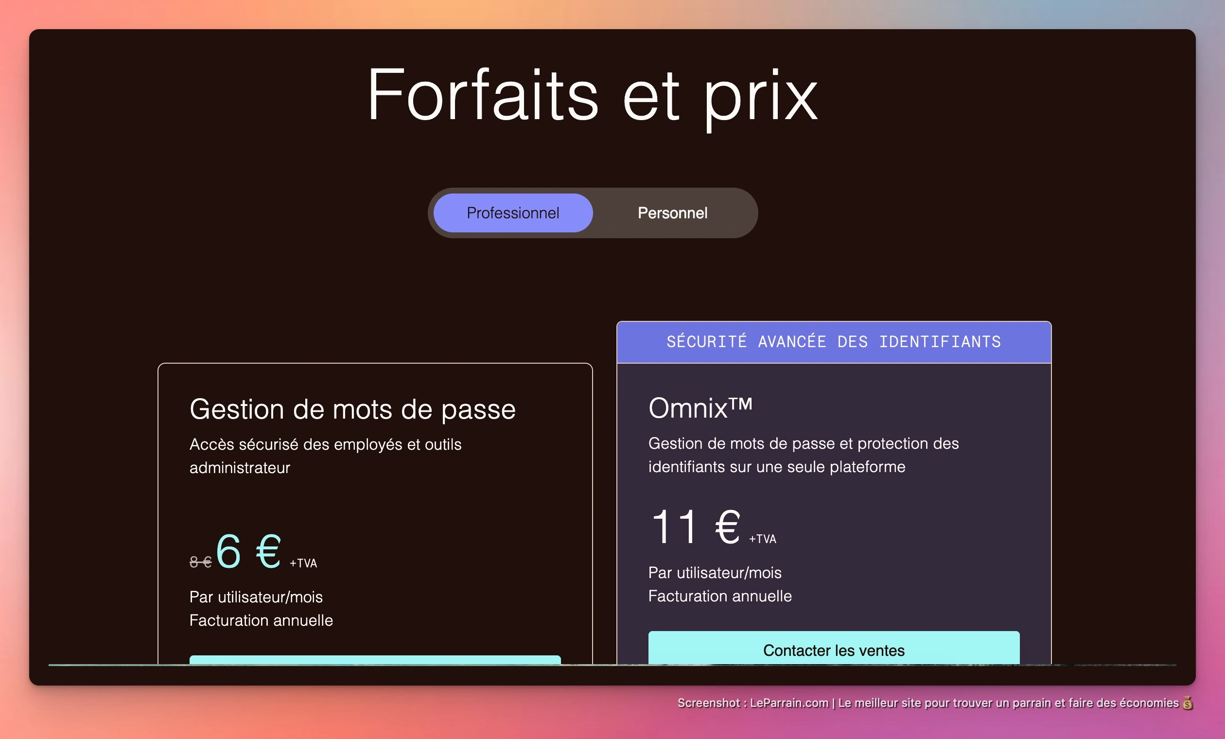 Capture d'écran 1 du programme de parrainage Dashlane