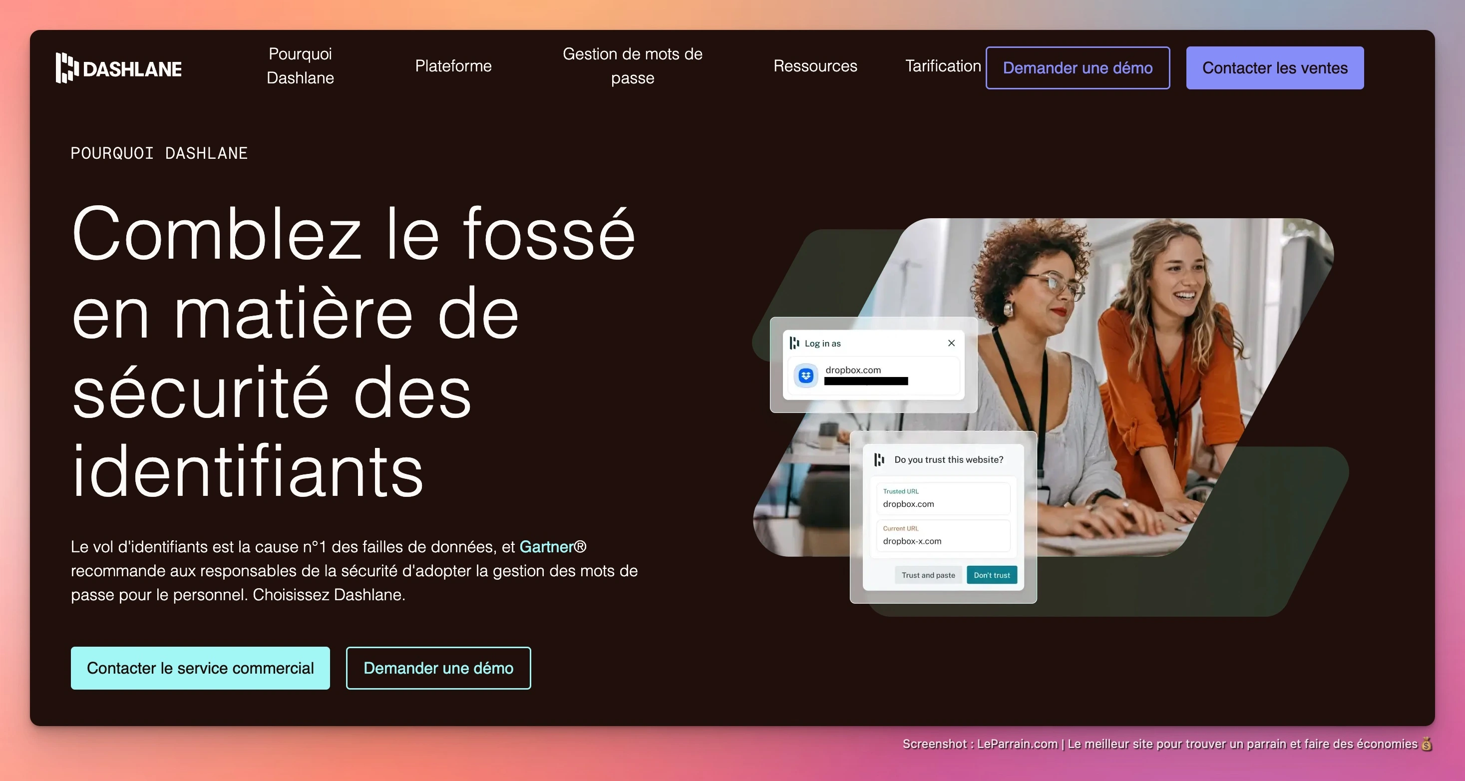 Capture d'écran 2 du programme de parrainage Dashlane