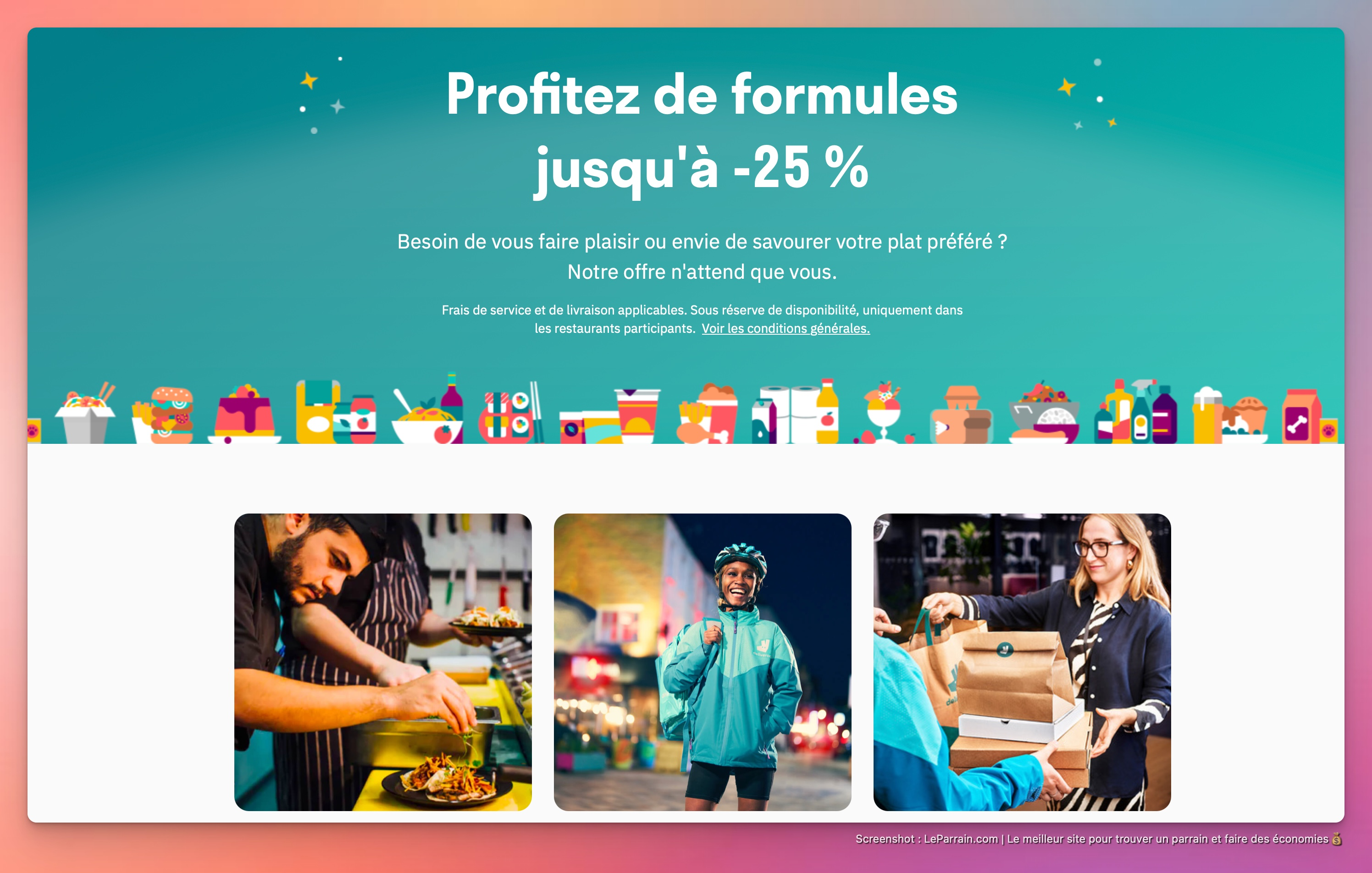 Capture d'écran 2 du programme de parrainage Deliveroo