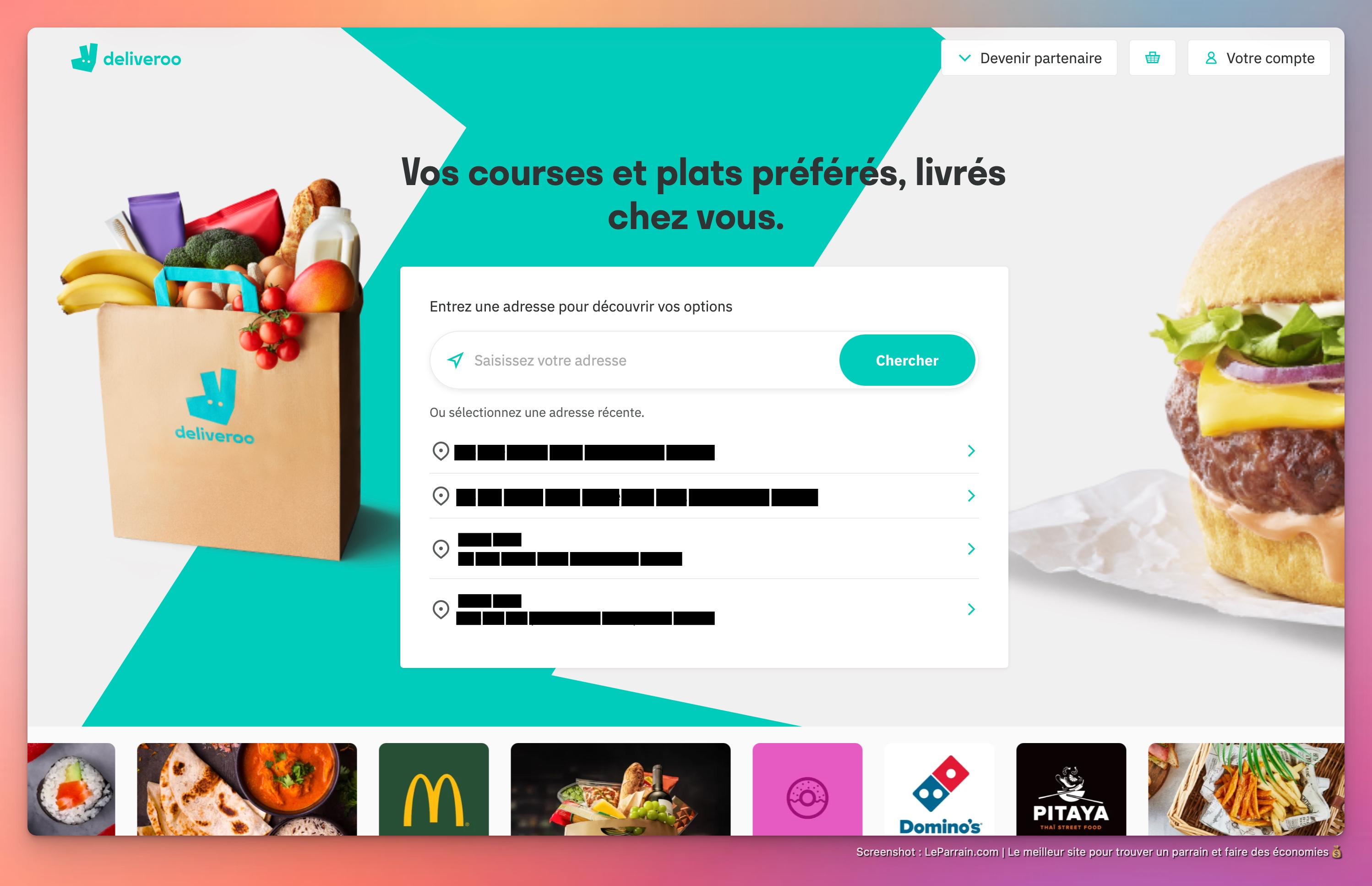 Capture d'écran 5 du programme de parrainage Deliveroo
