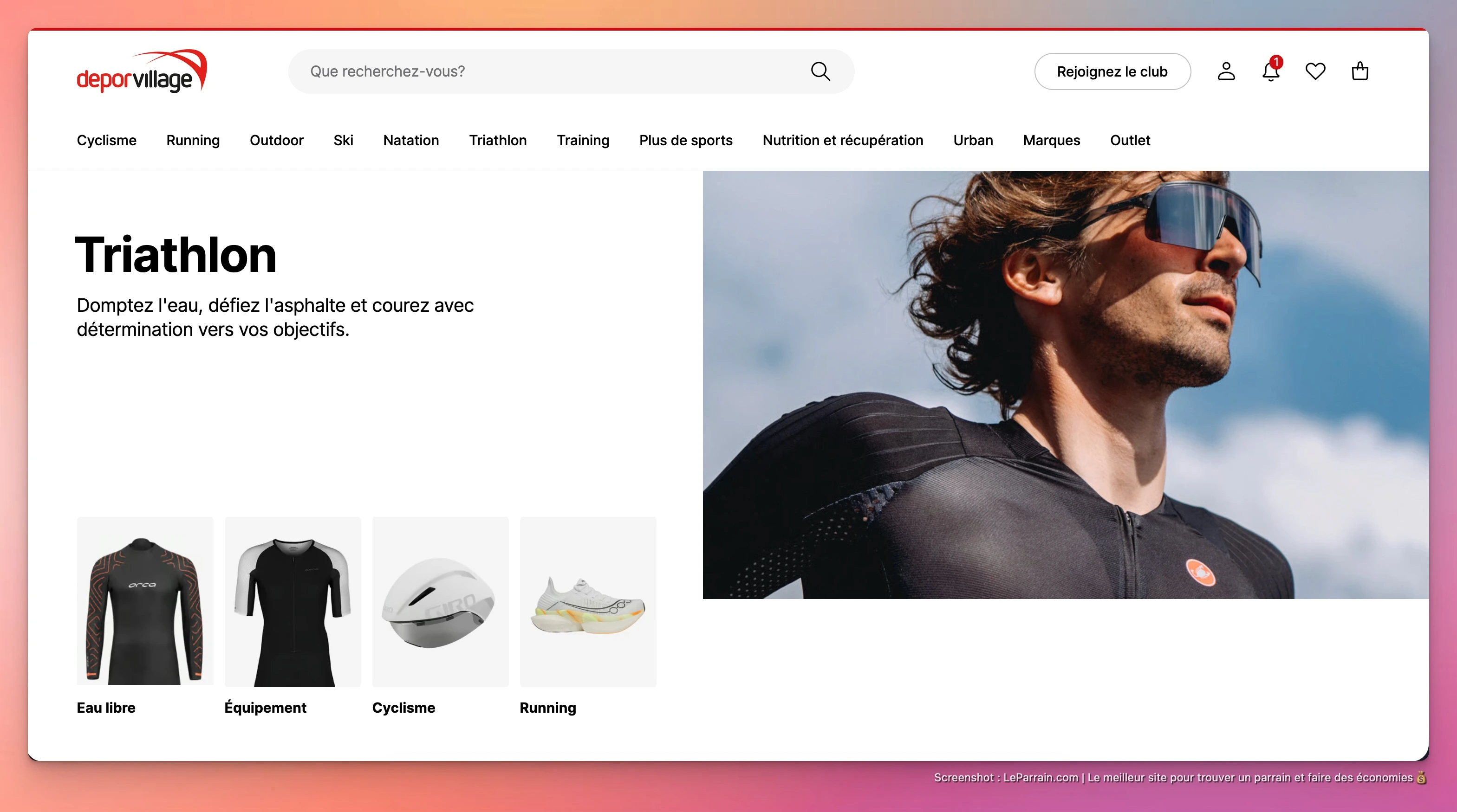 Capture d'écran 1 du programme de parrainage Deporvillage