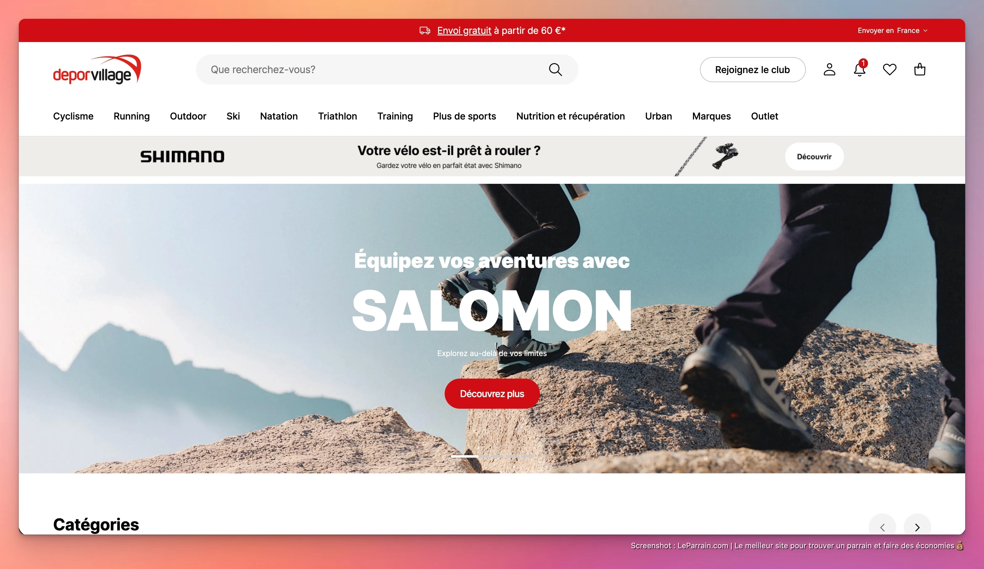 Capture d'écran 2 du programme de parrainage Deporvillage