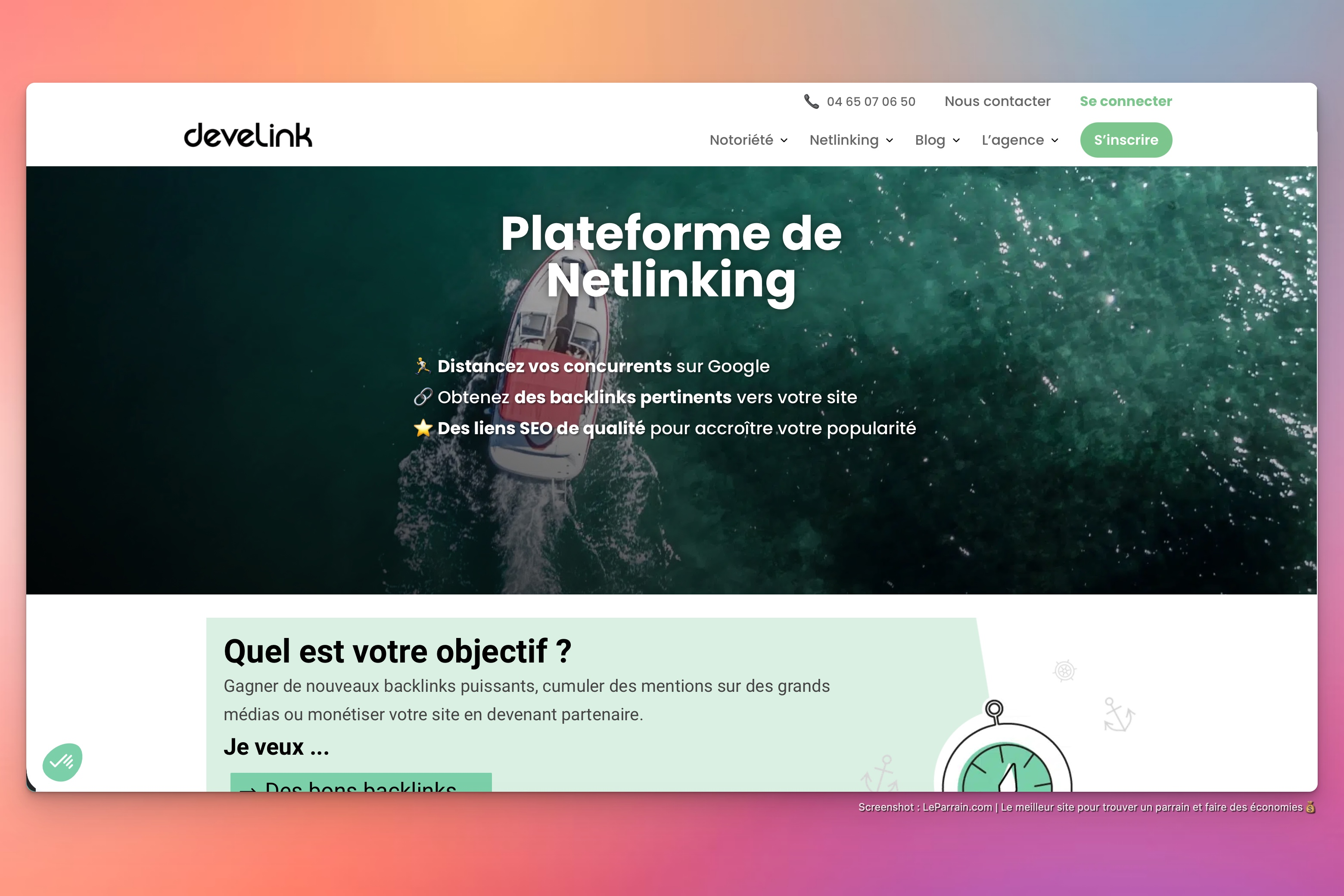 Capture d'écran 4 du programme de parrainage Develink