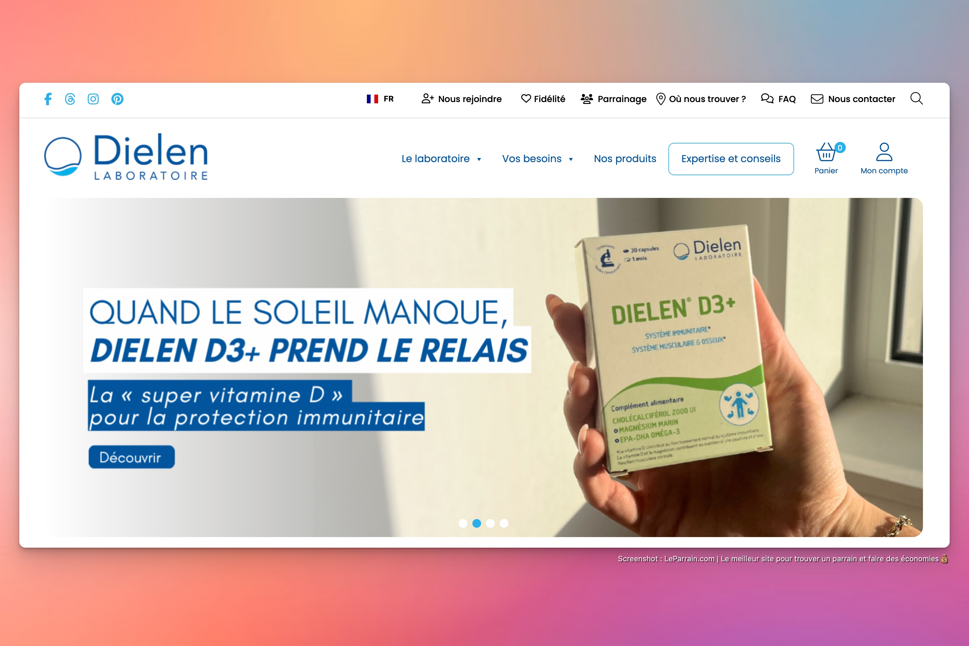 Capture d'écran 1 du programme de parrainage Dielen