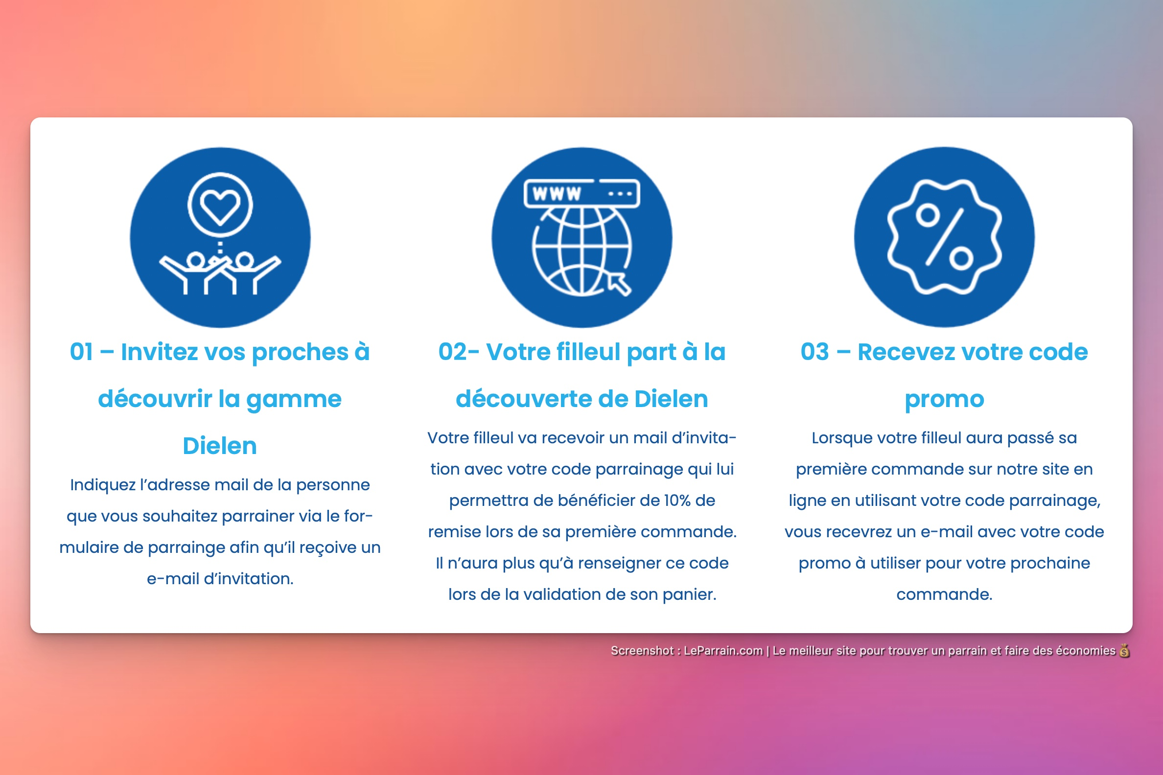Capture d'écran 6 du programme de parrainage Dielen