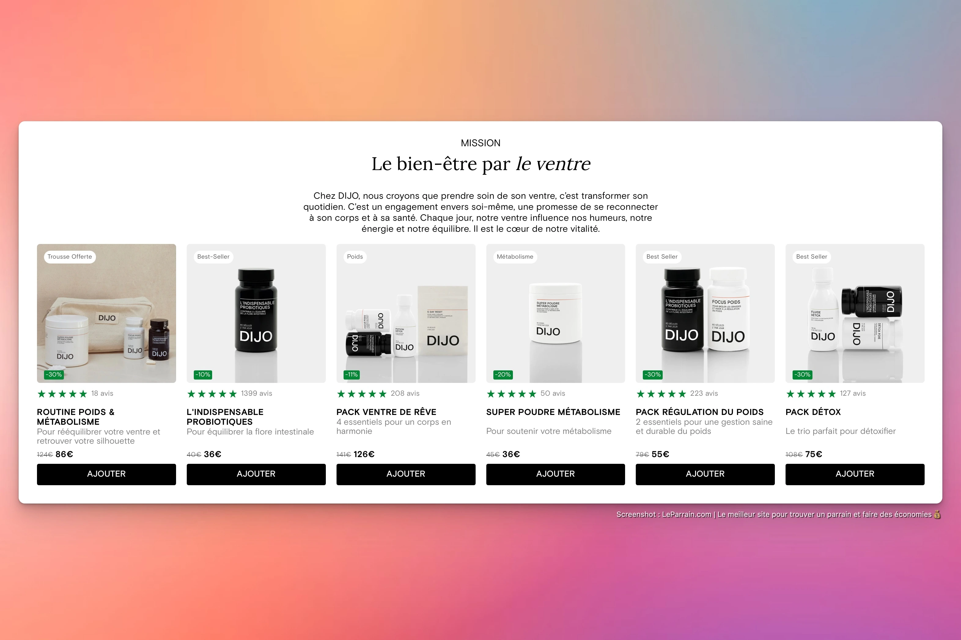 Capture d'écran 2 du programme de parrainage Dijo