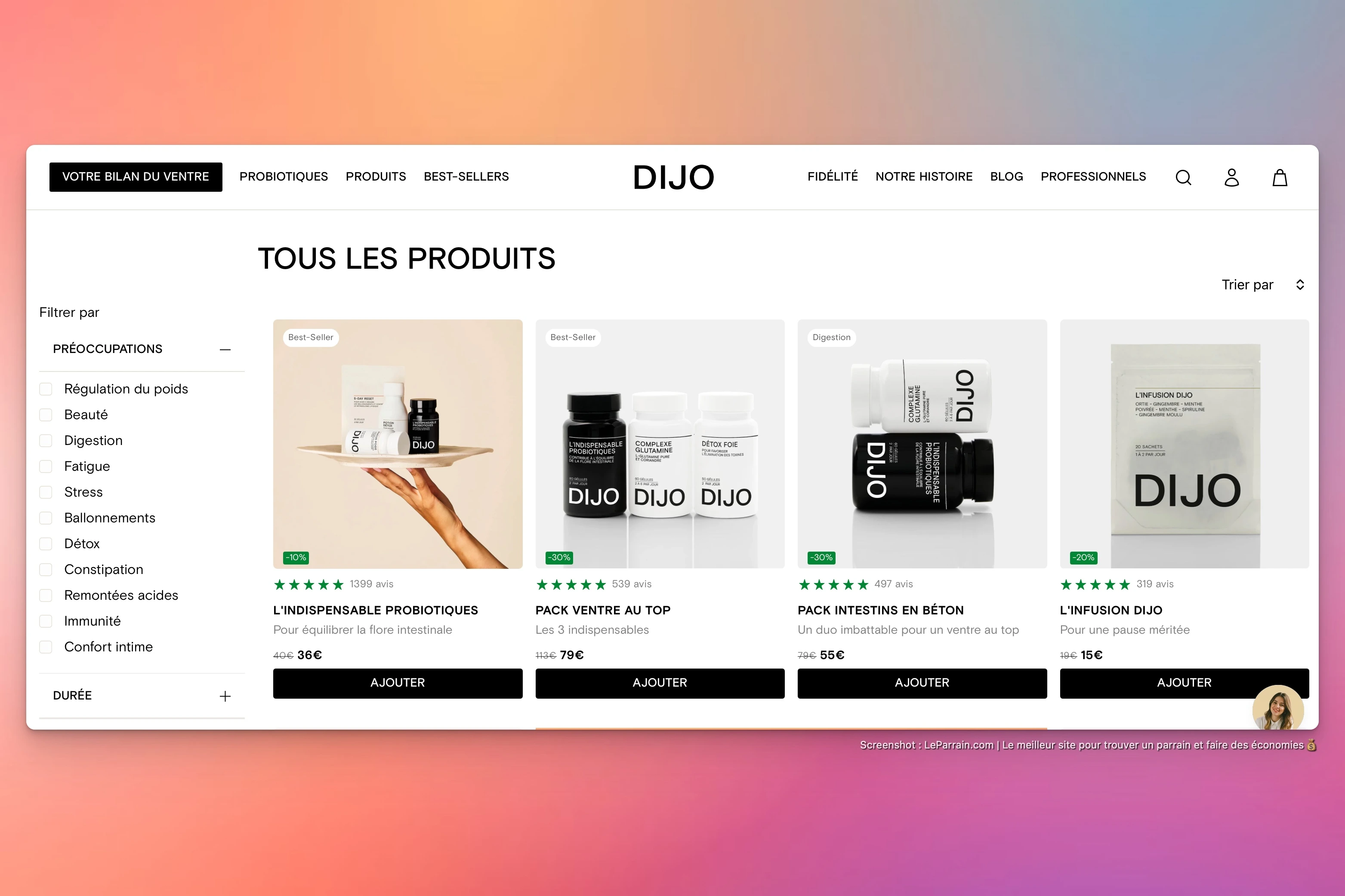 Capture d'écran 4 du programme de parrainage Dijo