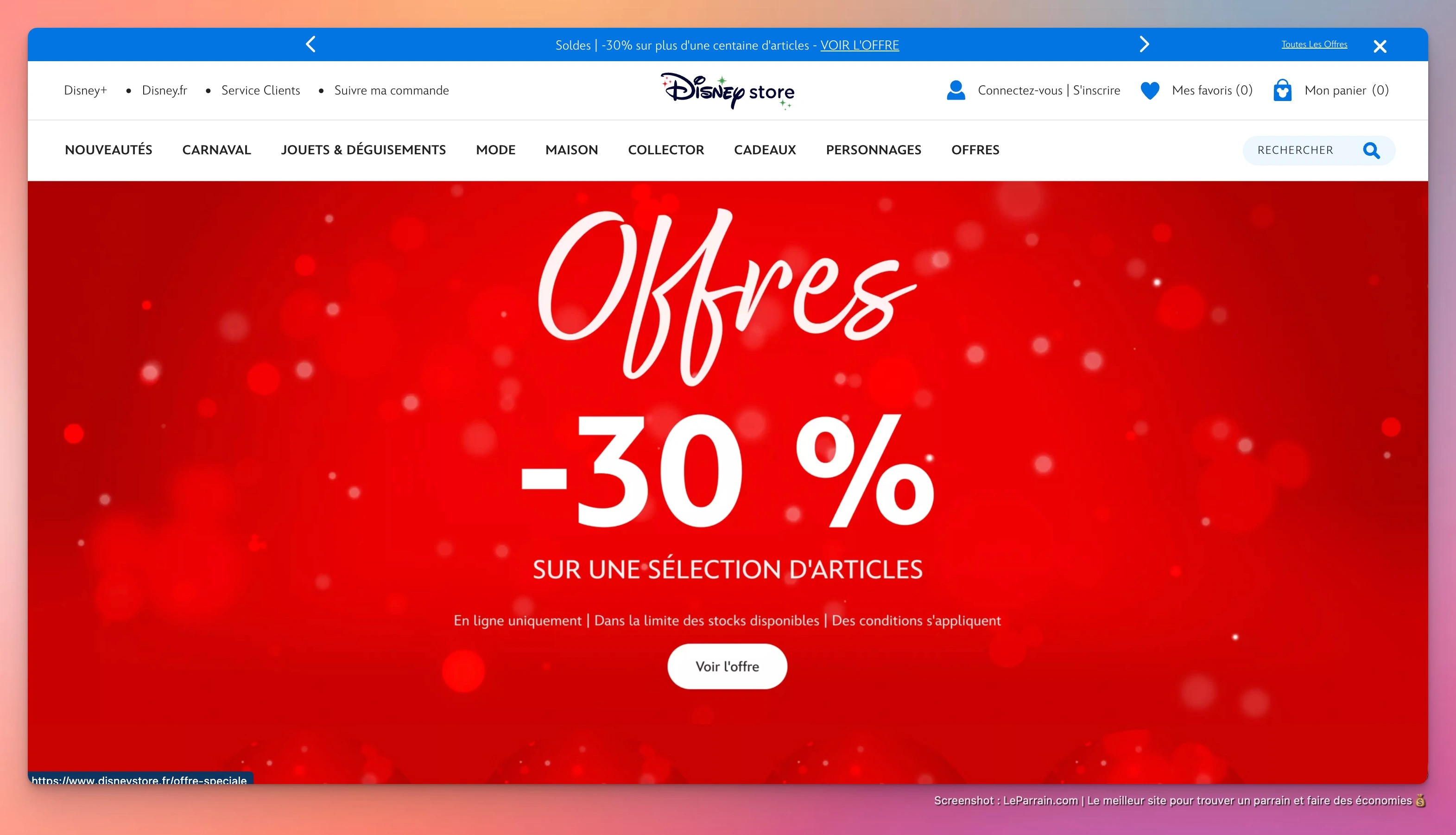 Capture d'écran 3 du programme de parrainage Disney Store