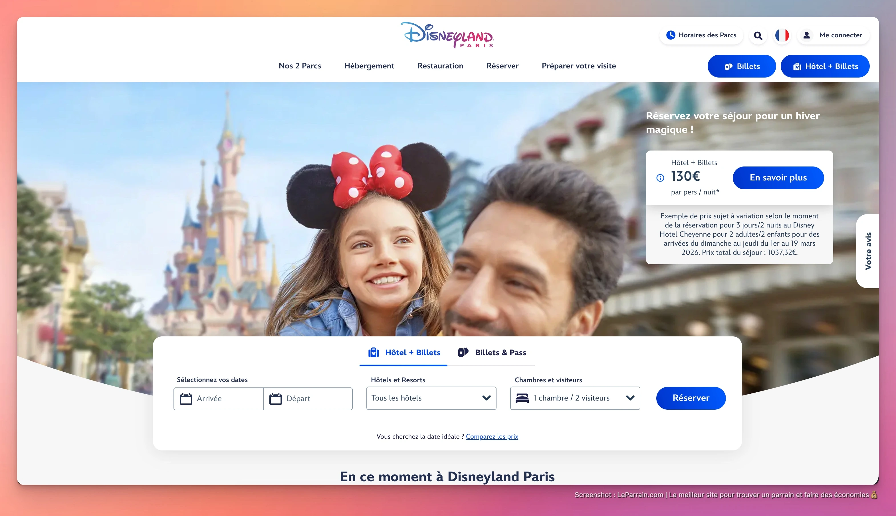 Capture d'écran 3 du programme de parrainage Disneyland Paris