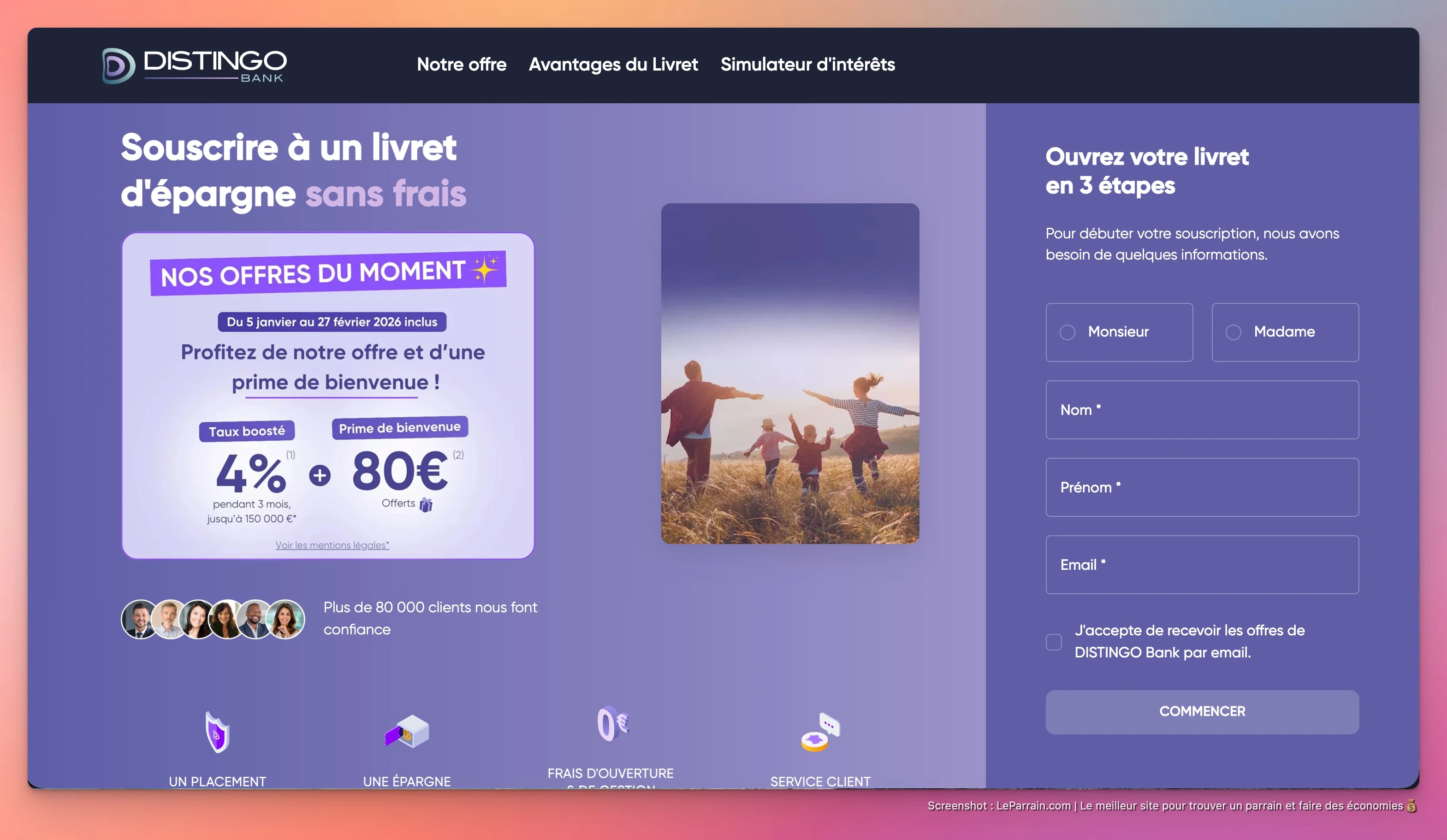 Capture d'écran 2 du programme de parrainage Distingo Bank