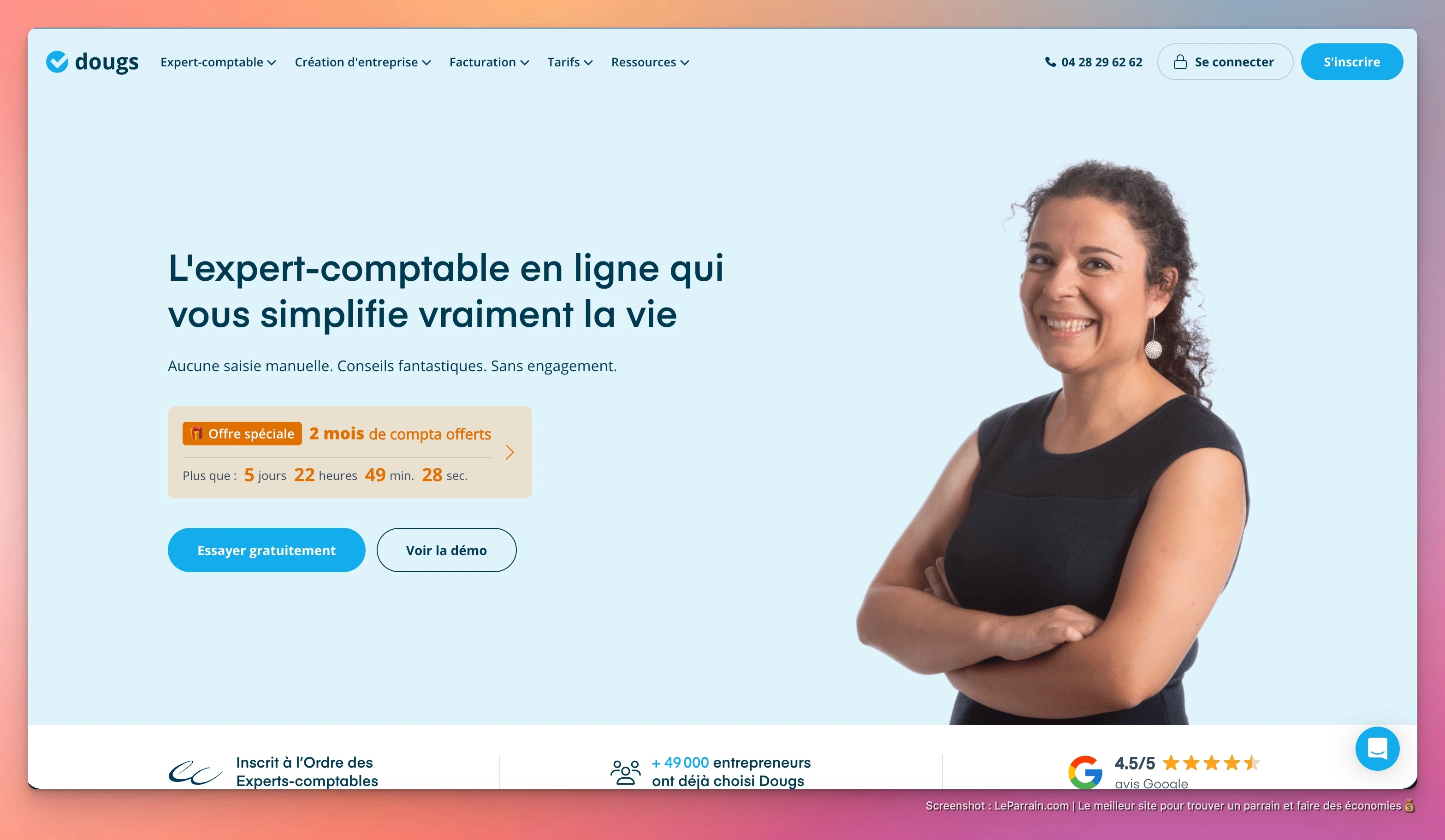 Capture d'écran 2 du programme de parrainage Dougs