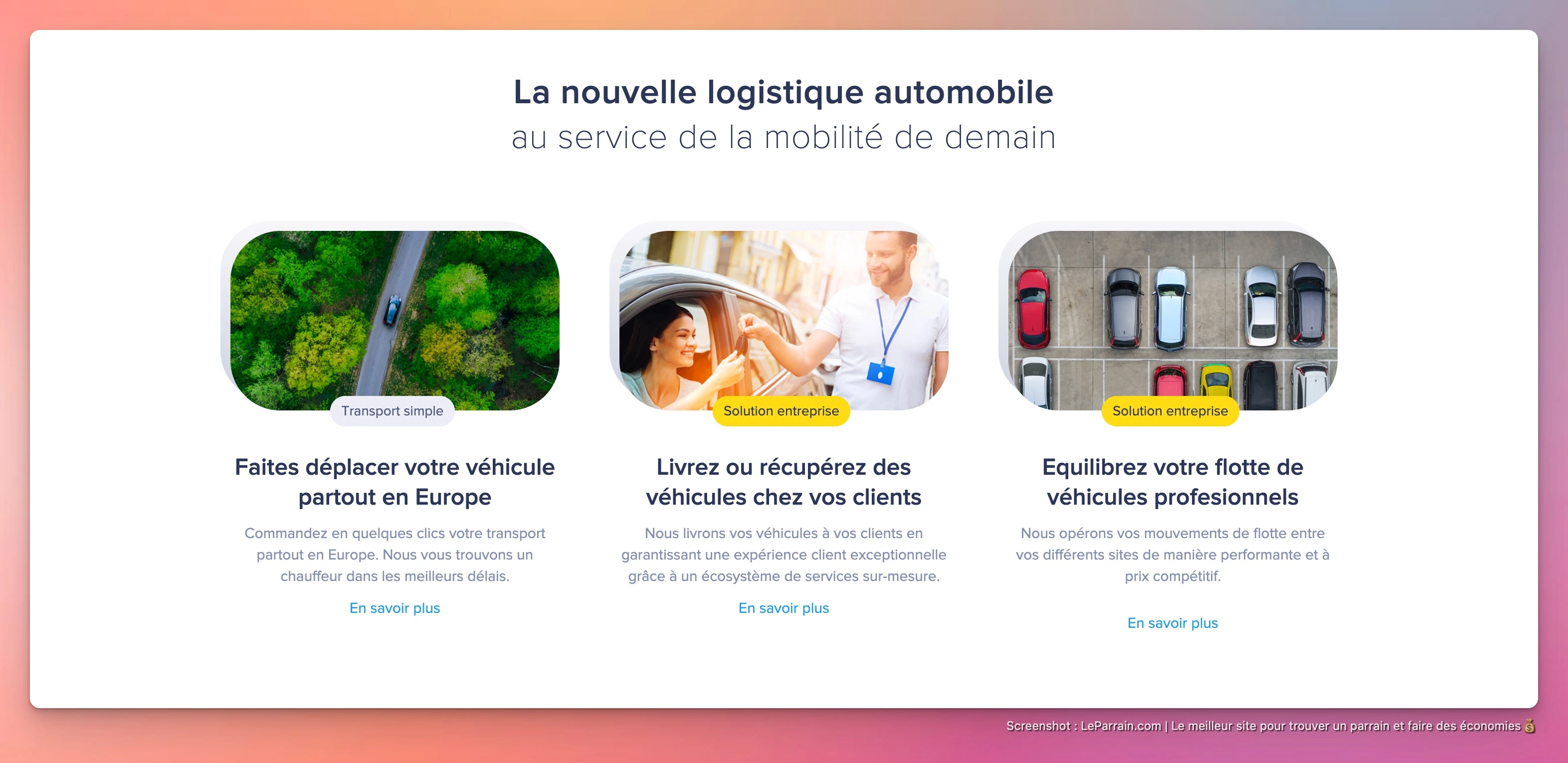 Capture d'écran 2 du programme de parrainage Driiveme