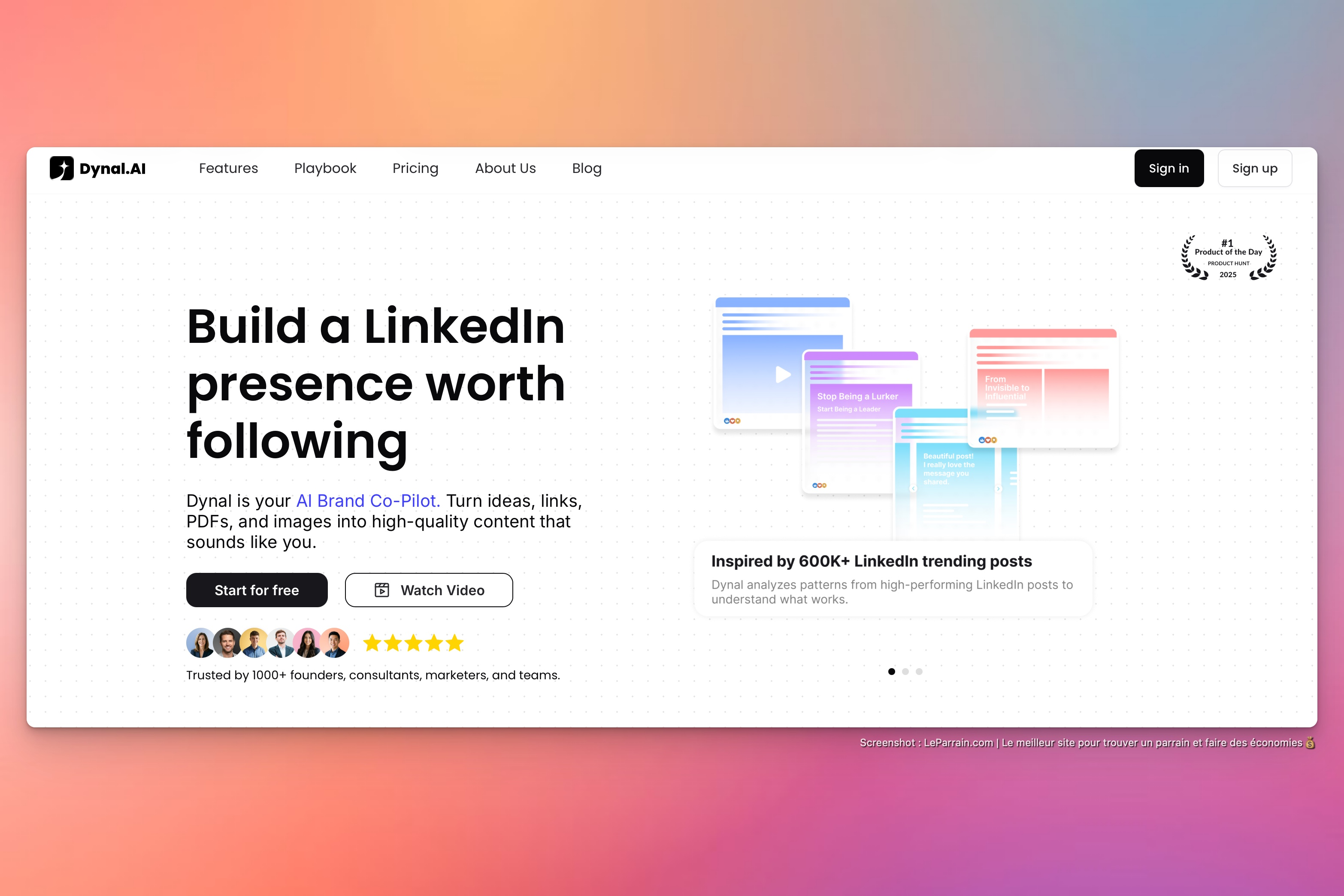 Capture d'écran 6 du programme de parrainage Dynal