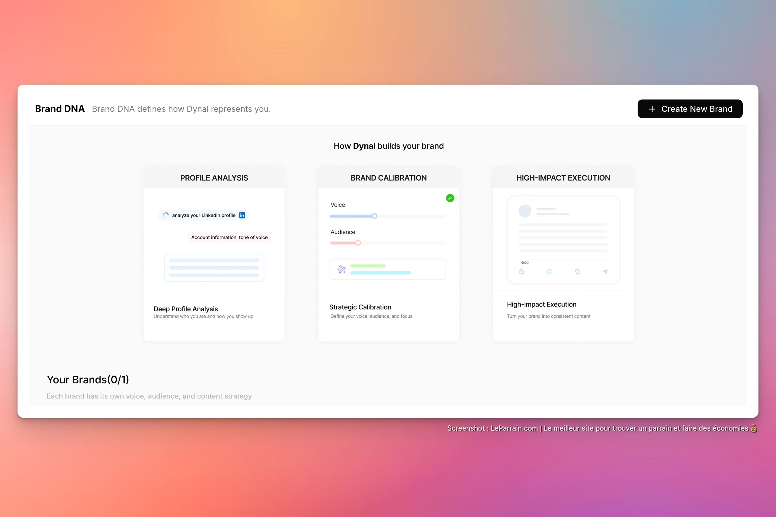 Capture d'écran 8 du programme de parrainage Dynal
