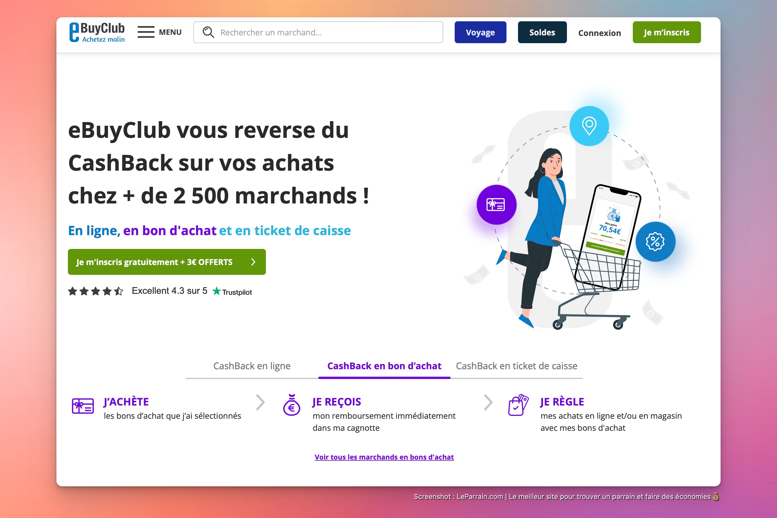 Capture d'écran 3 du programme de parrainage eBuy Club