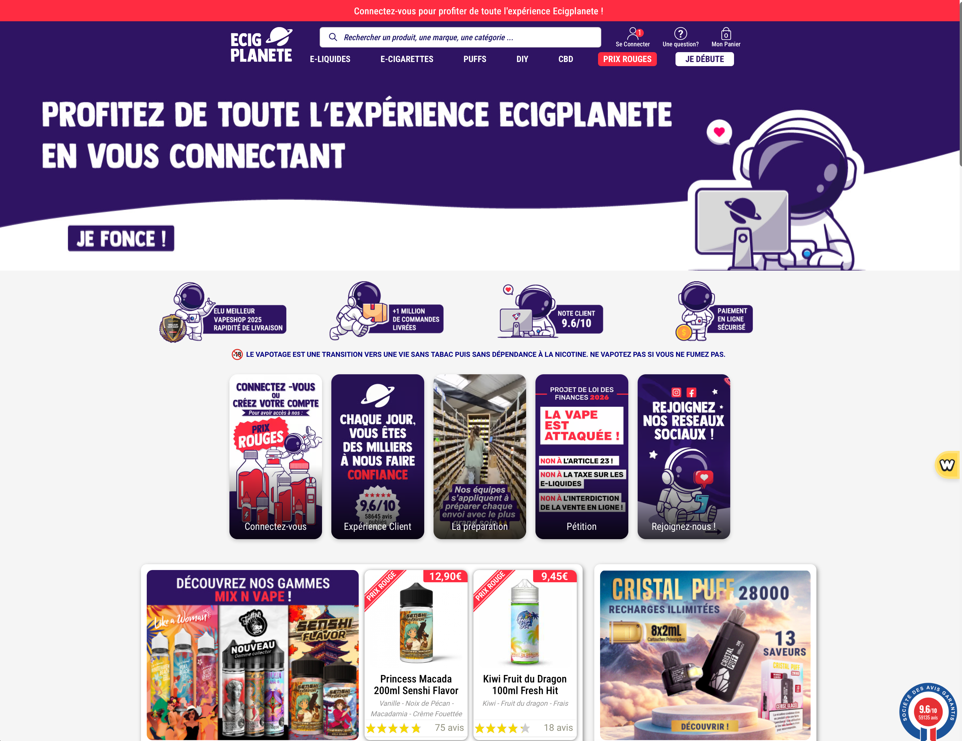 Capture d'écran 2 du programme de parrainage Ecigplanete