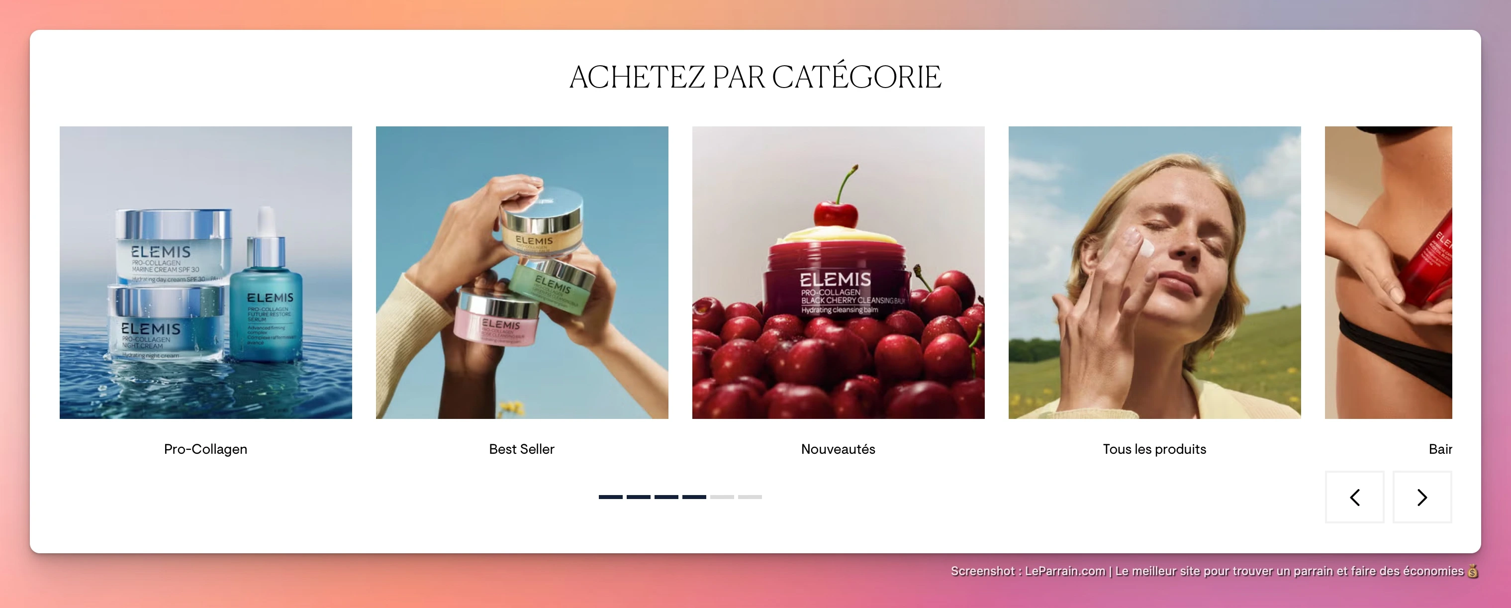 Capture d'écran 3 du programme de parrainage Elemis