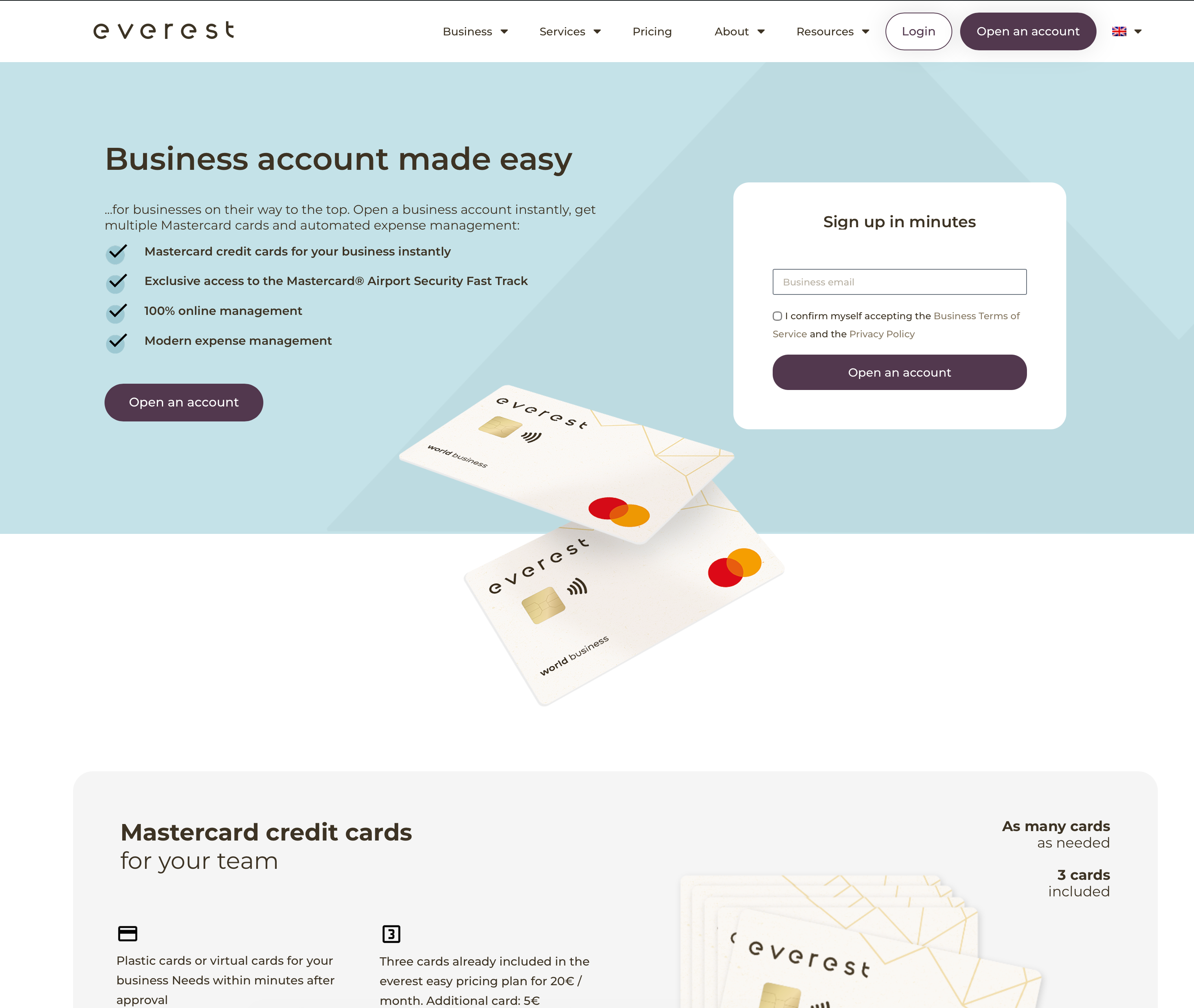 Capture d'écran 2 du programme de parrainage Everest Card