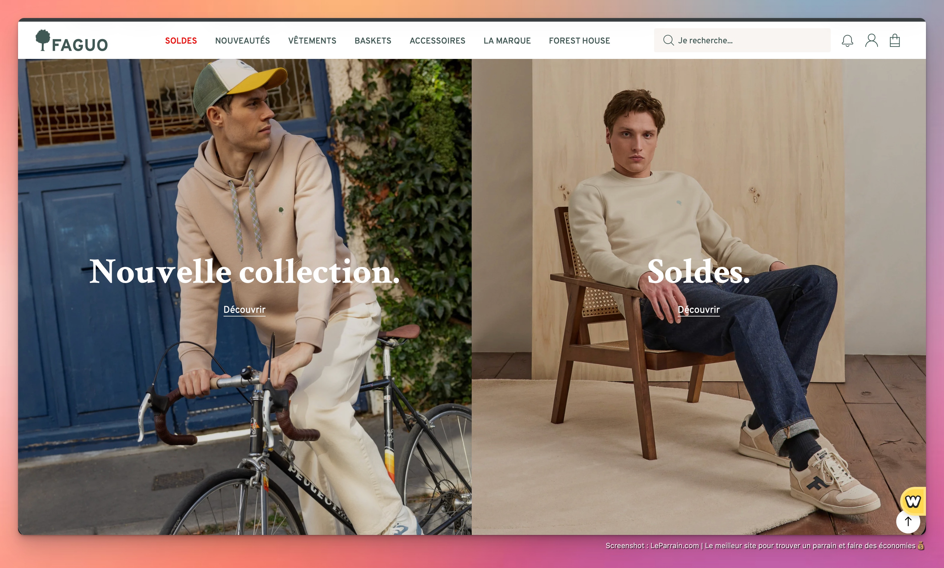 Capture d'écran 2 du programme de parrainage Faguo