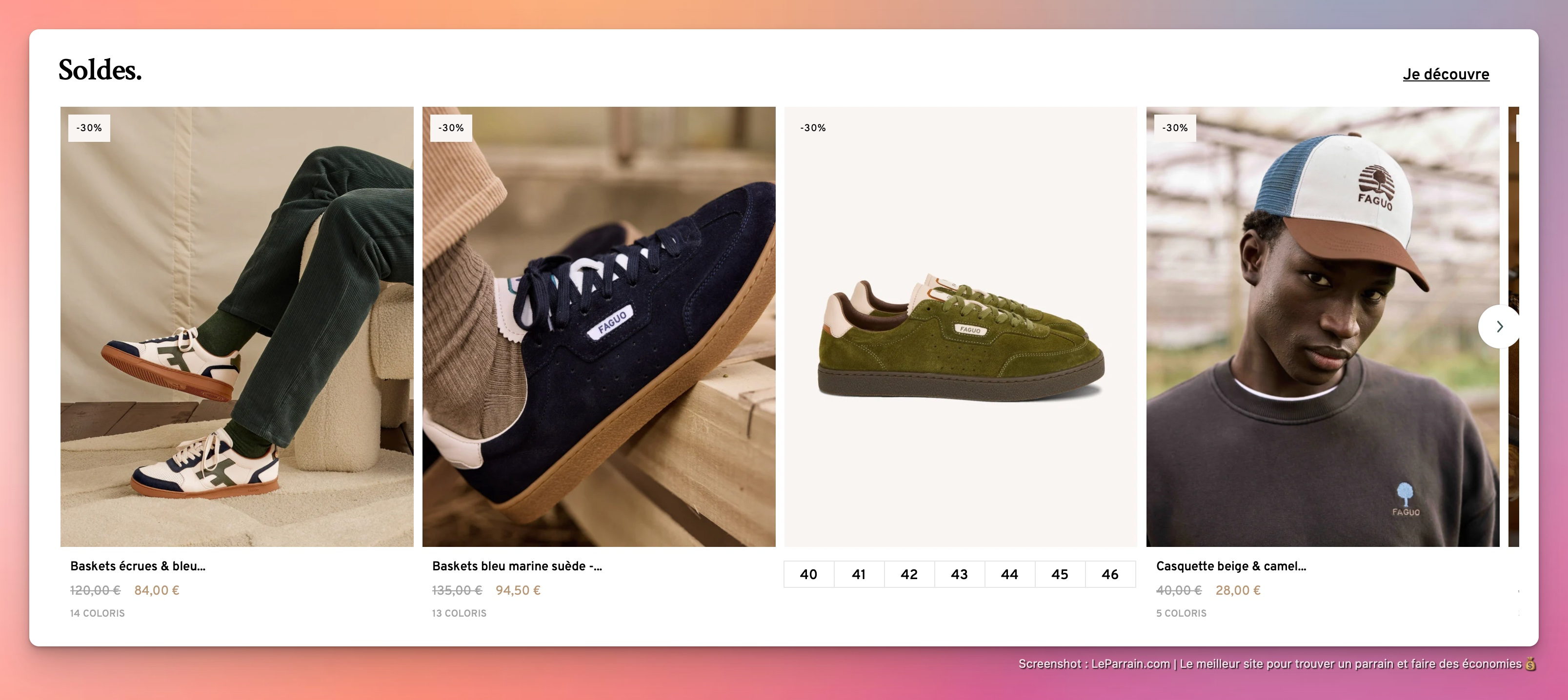 Capture d'écran 3 du programme de parrainage Faguo